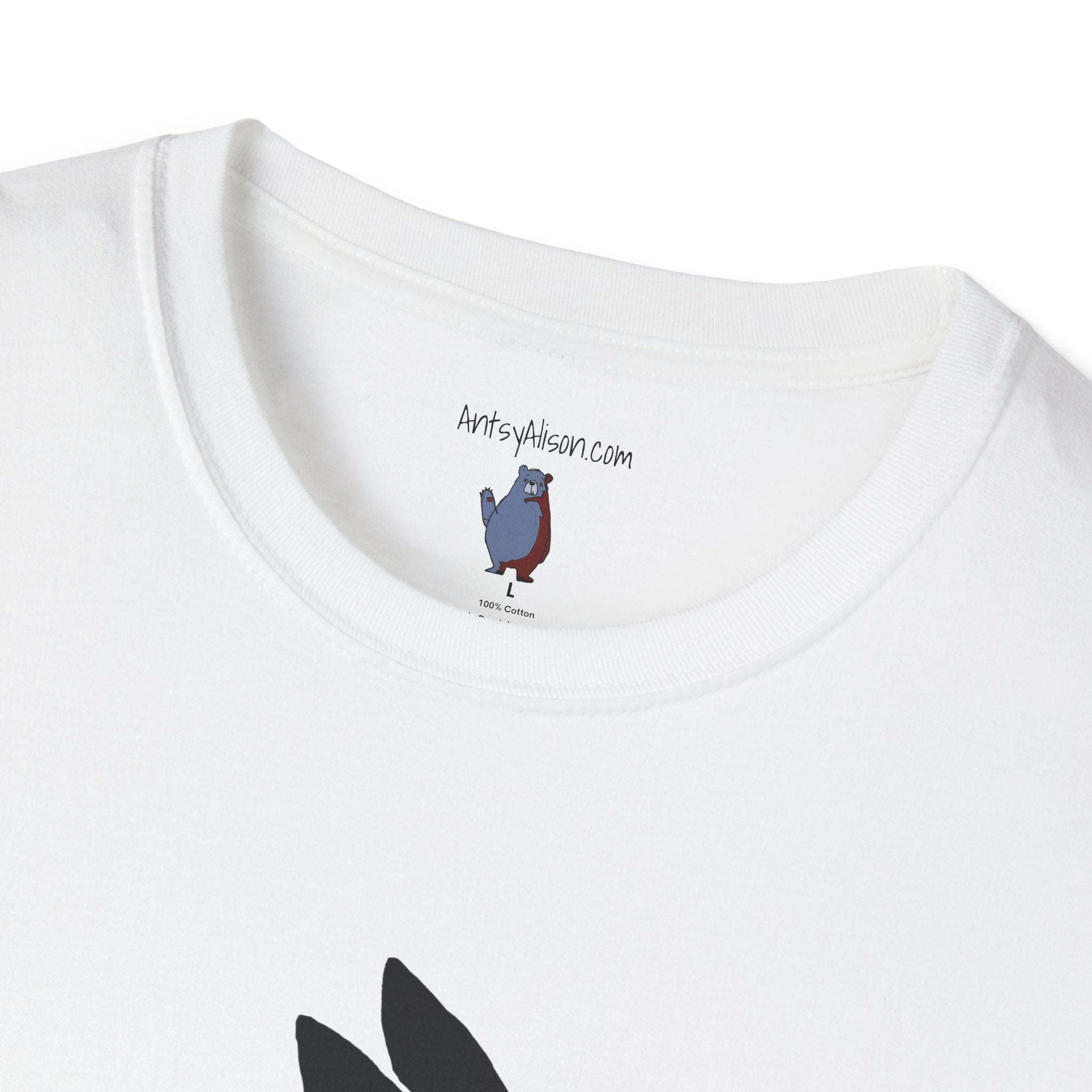 Leaping Bunny in Sweater Graphic Art - 100% Cotton T-Shirt