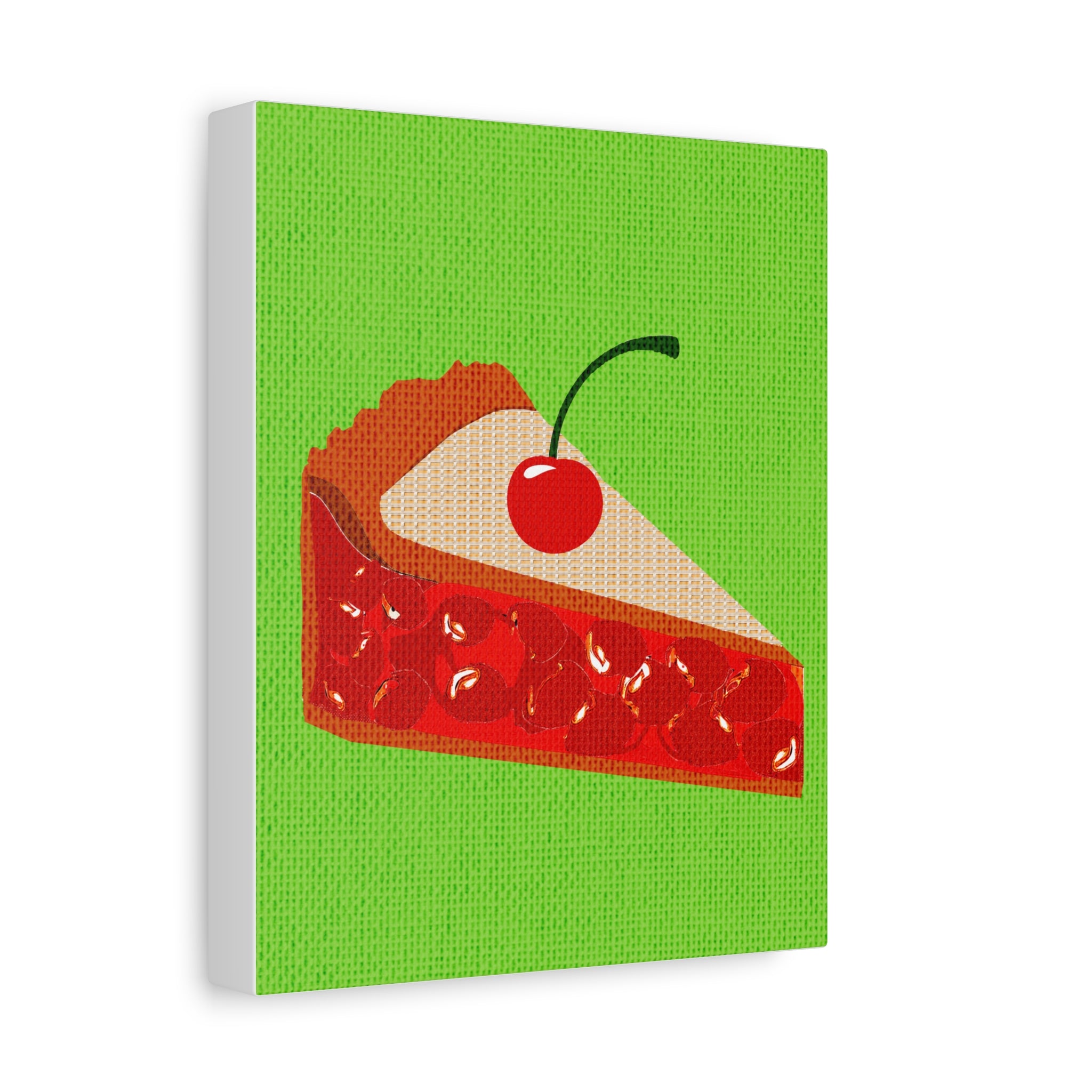 Comfort Food Pop Art Print- Cherry Pie -Matte Canvas, Stretched, 1.25"
