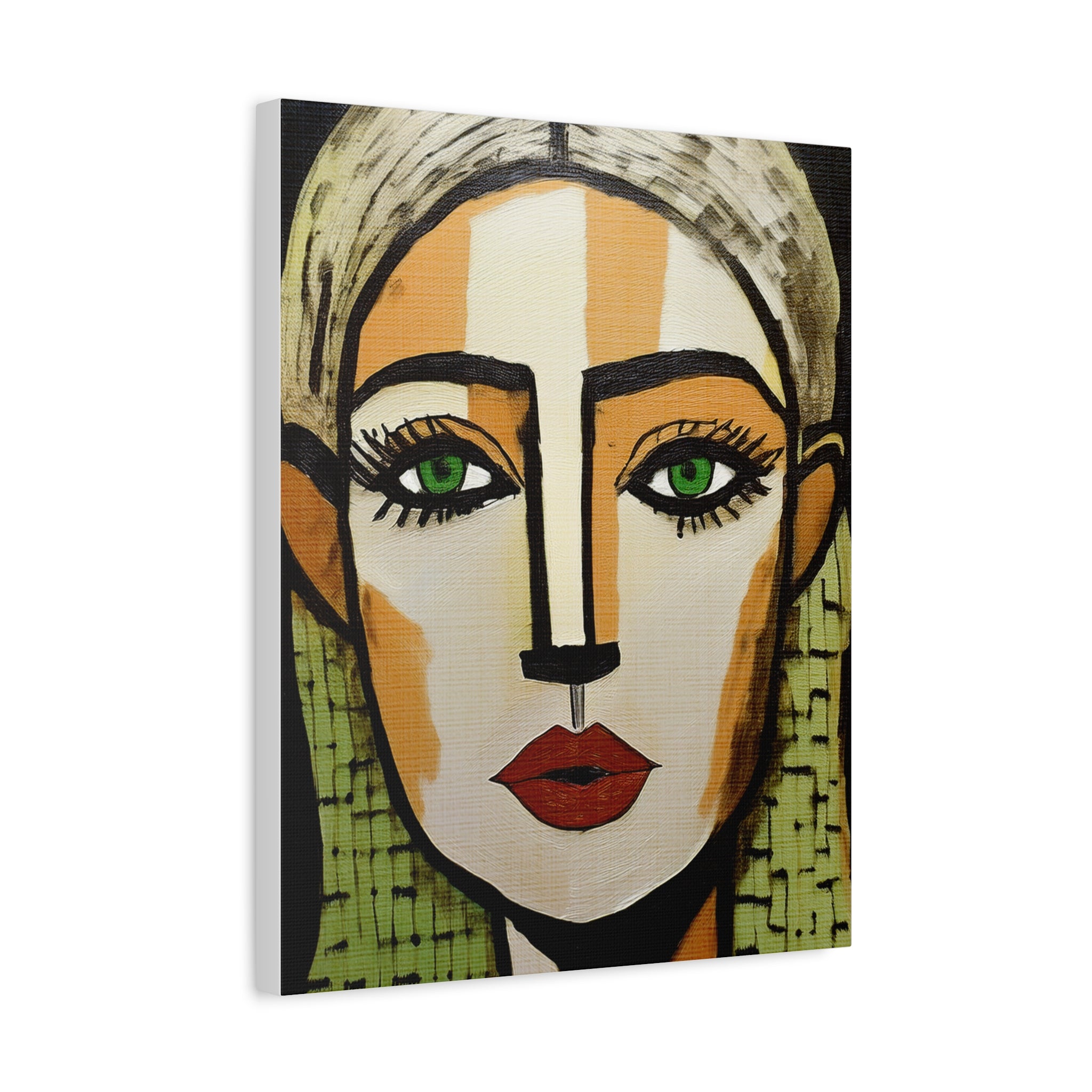 Abstract Textured Woman Portrait Art Print - Matte Canvas, Stretched, 1.25"