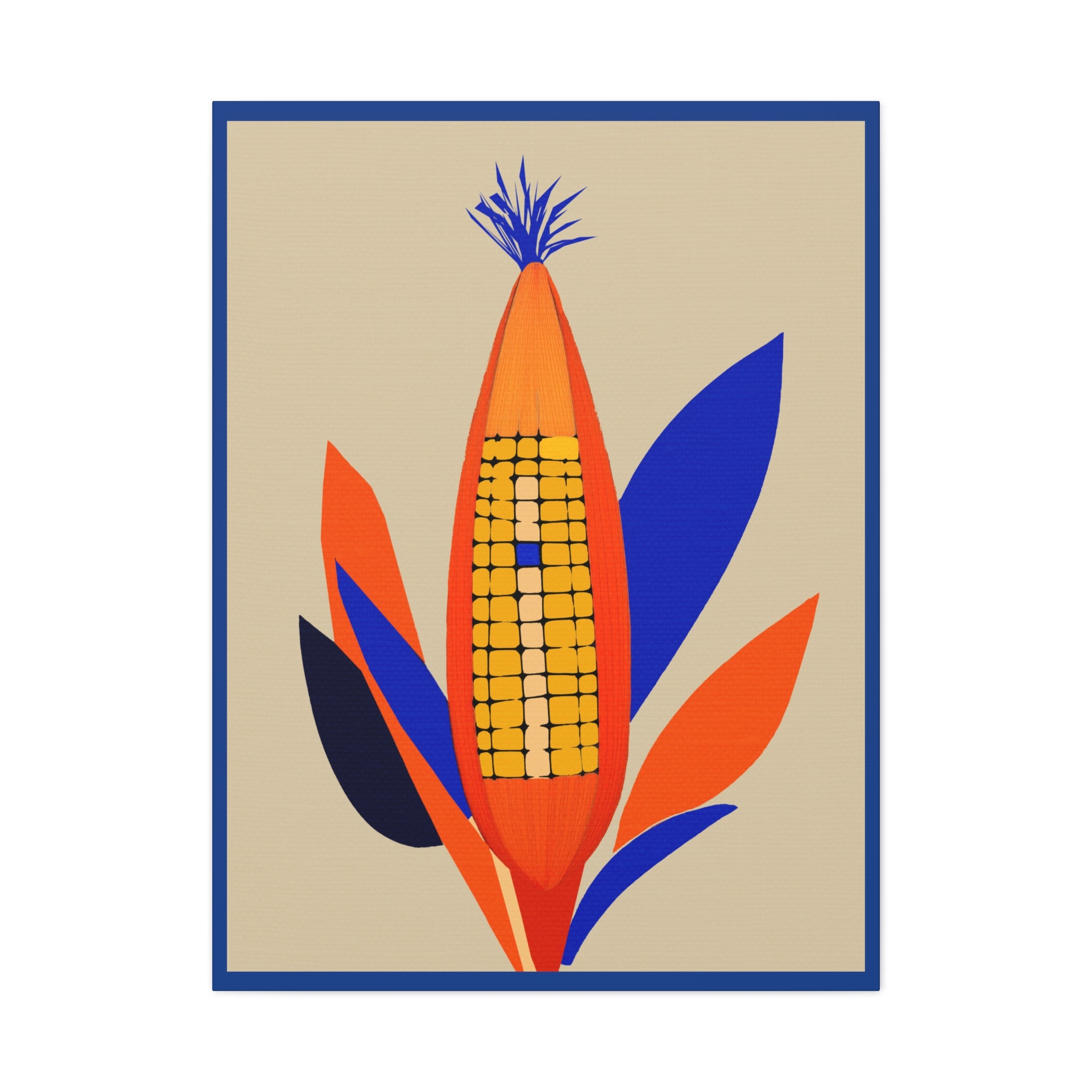 Midwest Mod Corn Portrait No. 2 Art Print - Matte Canvas, Stretched, 1.25"