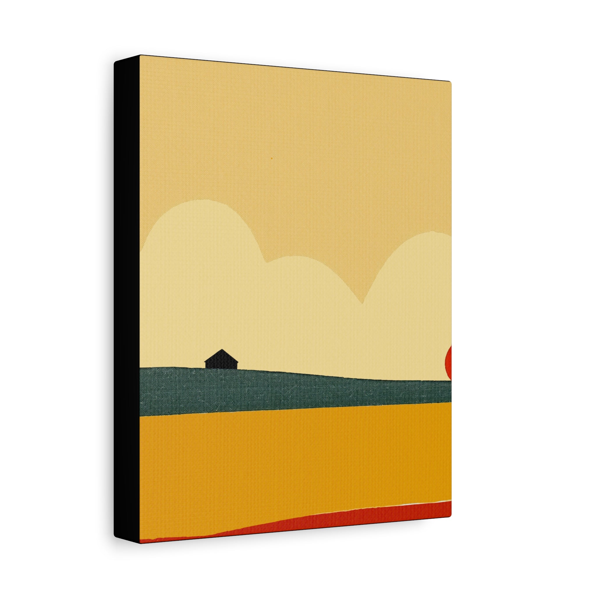 Midwest Mod Simple Farm Landscape Art Print - Matte Canvas, Stretched, 1.25"