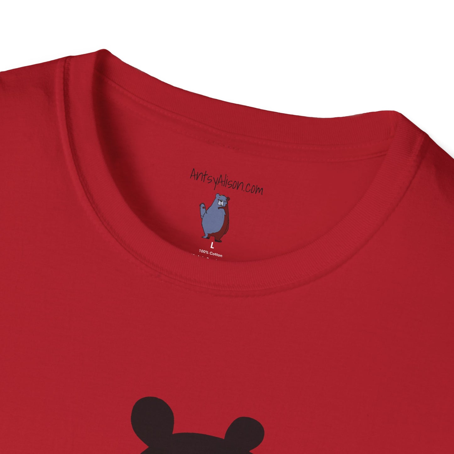 Mod Diamond Black Bear Graphic Art Tee - 100% Cotton T-Shirt