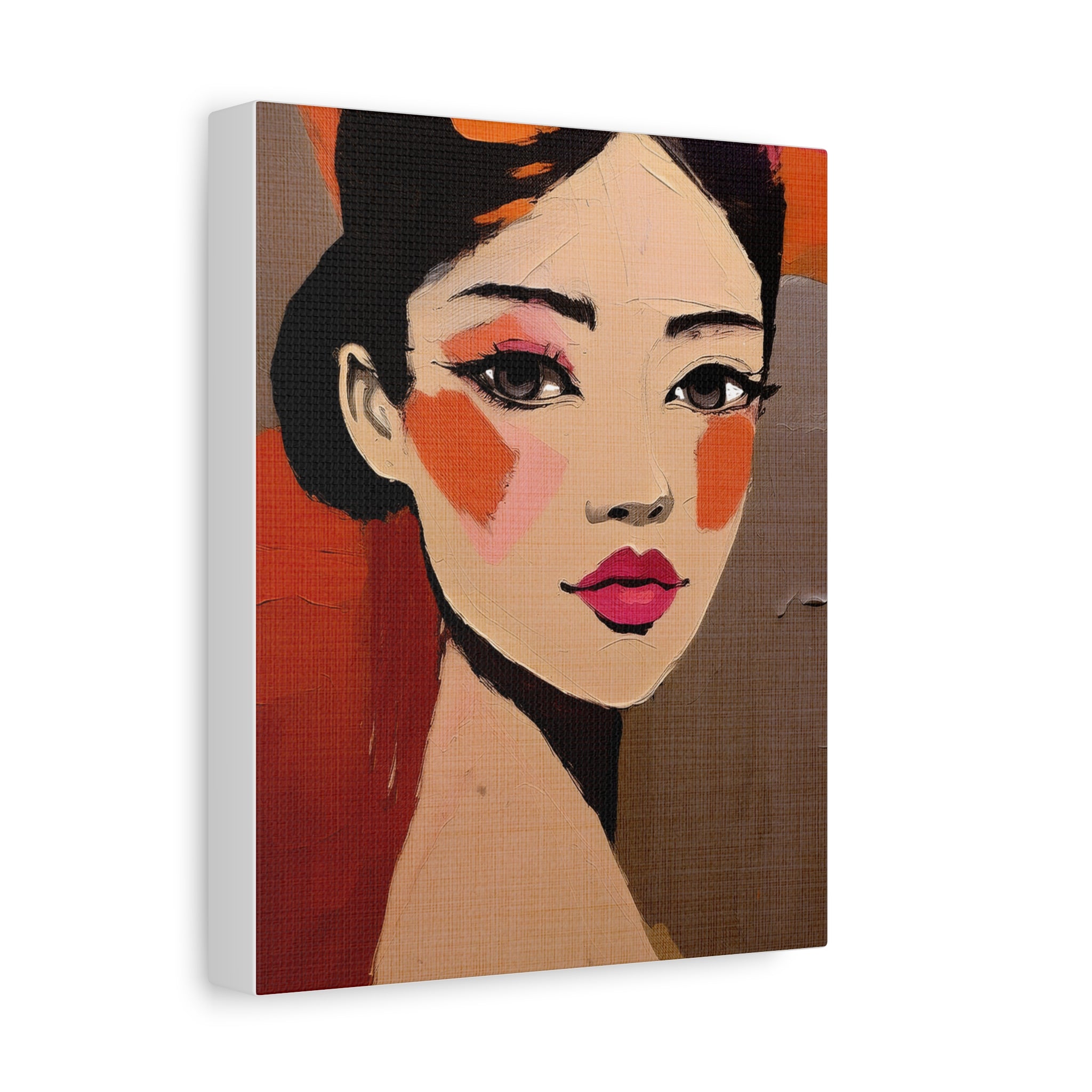 Abstract Woman Girl Portrait Innocent Blush Print - Matte Canvas, Stretched, 1.25"