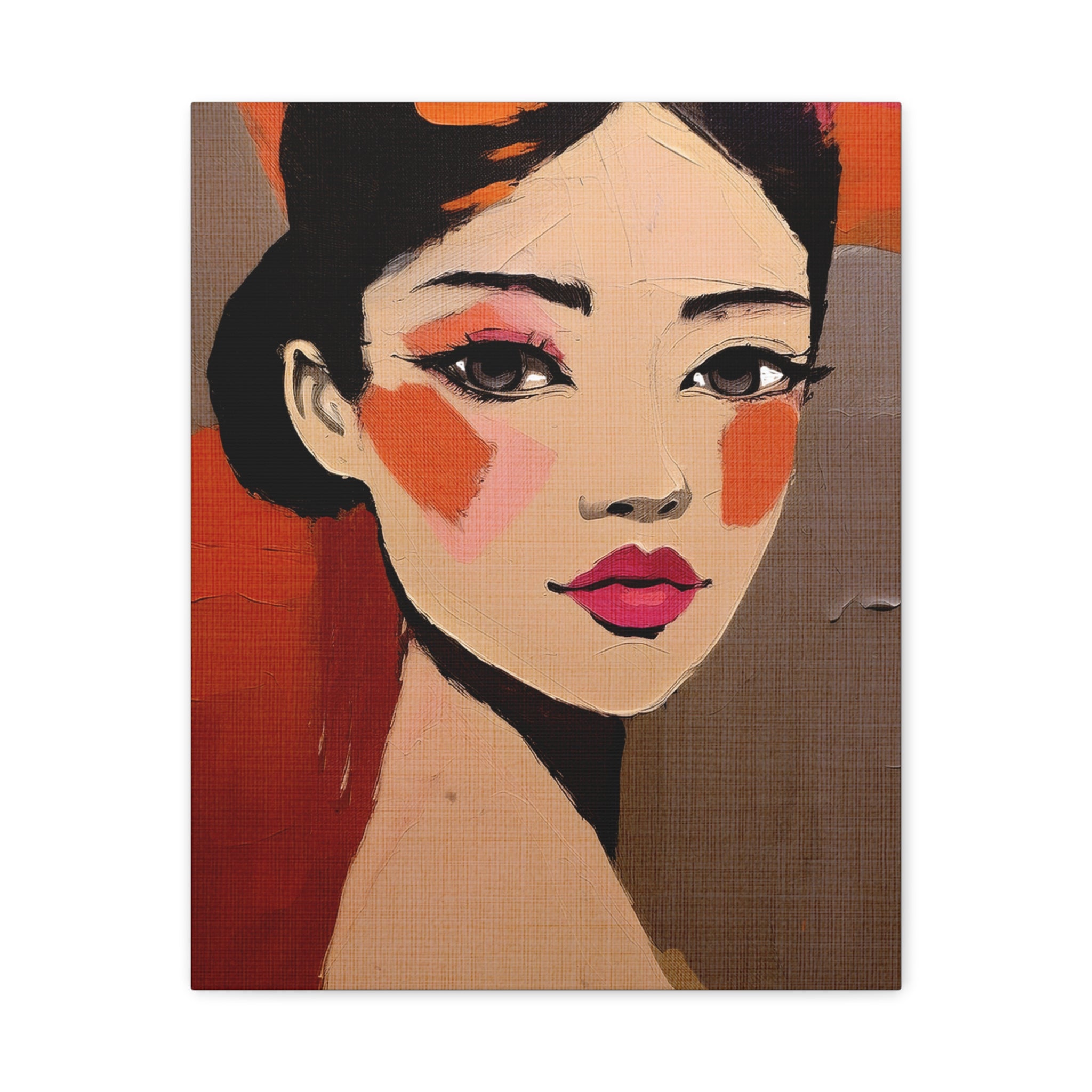 Abstract Woman Girl Portrait Innocent Blush Print - Matte Canvas, Stretched, 1.25"