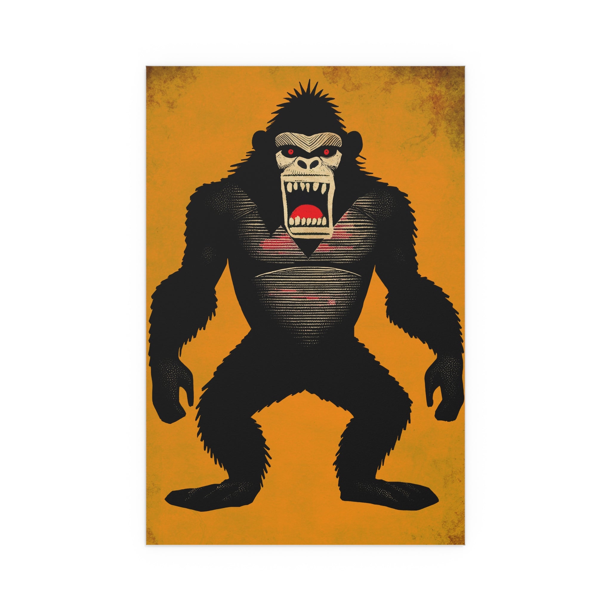 Midwest Mod Angry King Kong Seasonal Silk Poster, Indoor and Outdoor Decor, Unique Home Decor, Seasonal Decor, Halloween, Scary, King Kong, movie monster