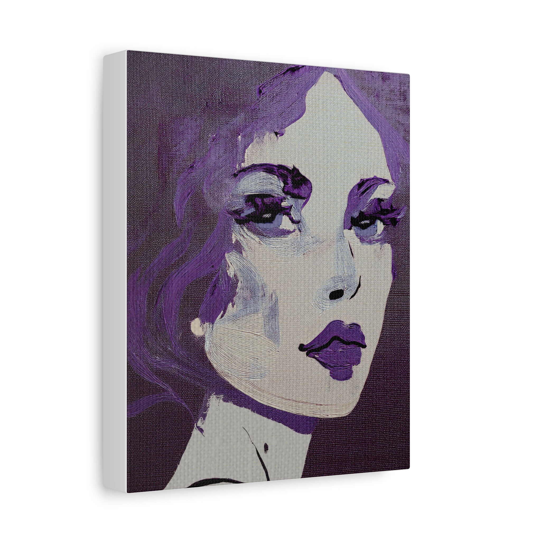 Abstract Woman Portrait Date Night Art Print - Matte Canvas, Stretched, 1.25"