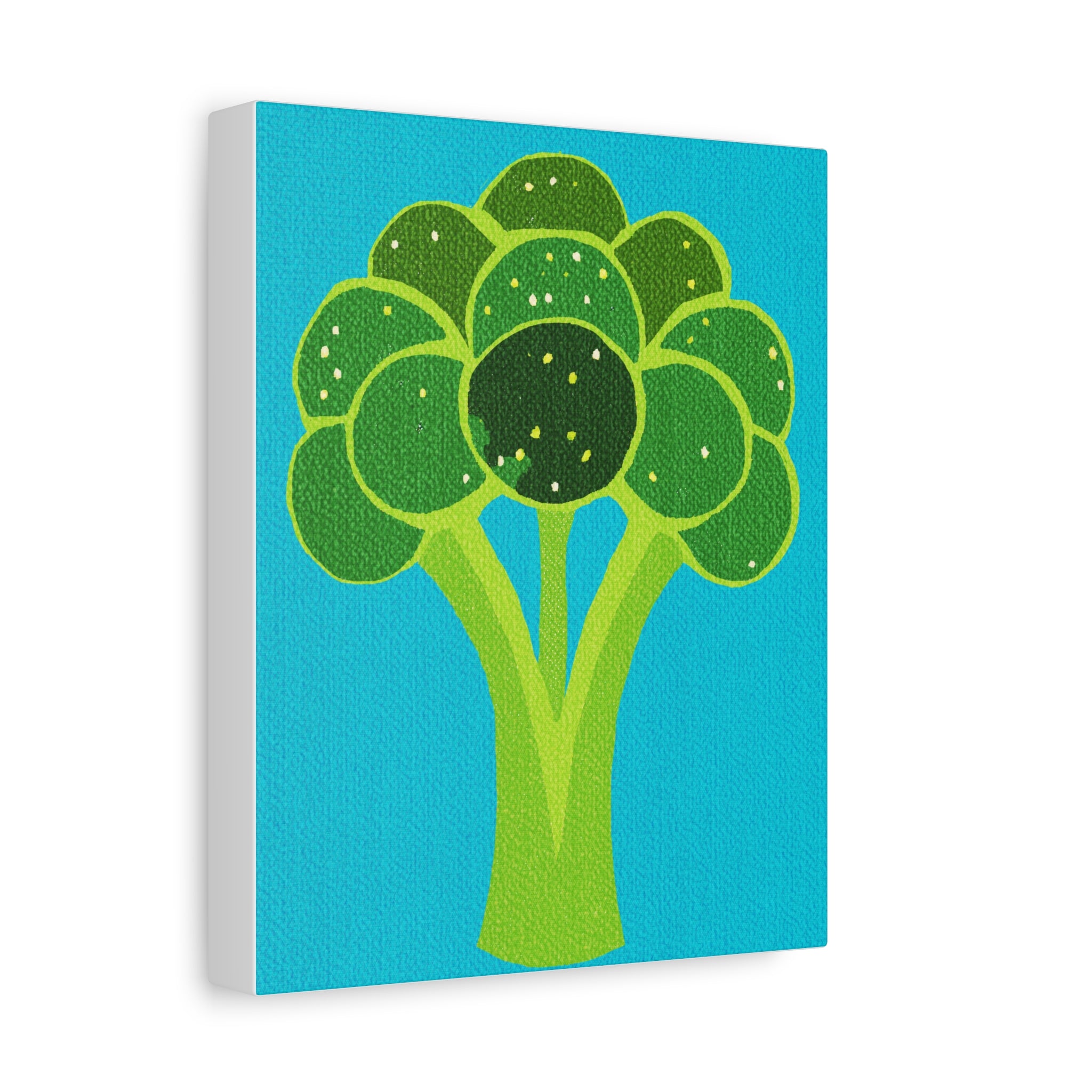 Comfort Food Pop Art Print- Broccoli Bunch -Matte Canvas, Stretched, 1.25"