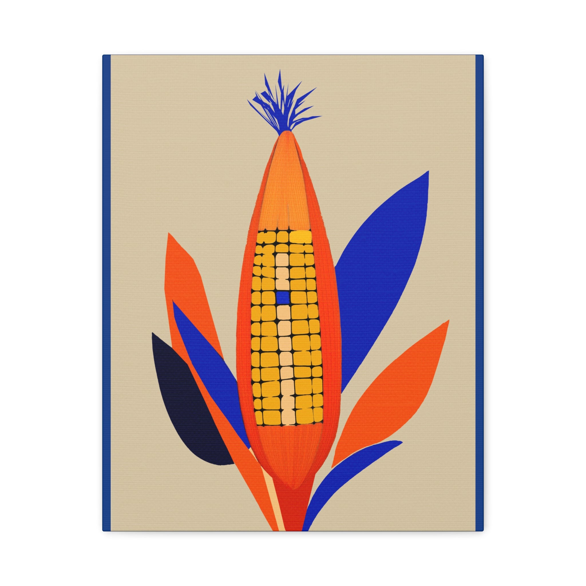 Midwest Mod Corn Portrait No. 2 Art Print - Matte Canvas, Stretched, 1.25"