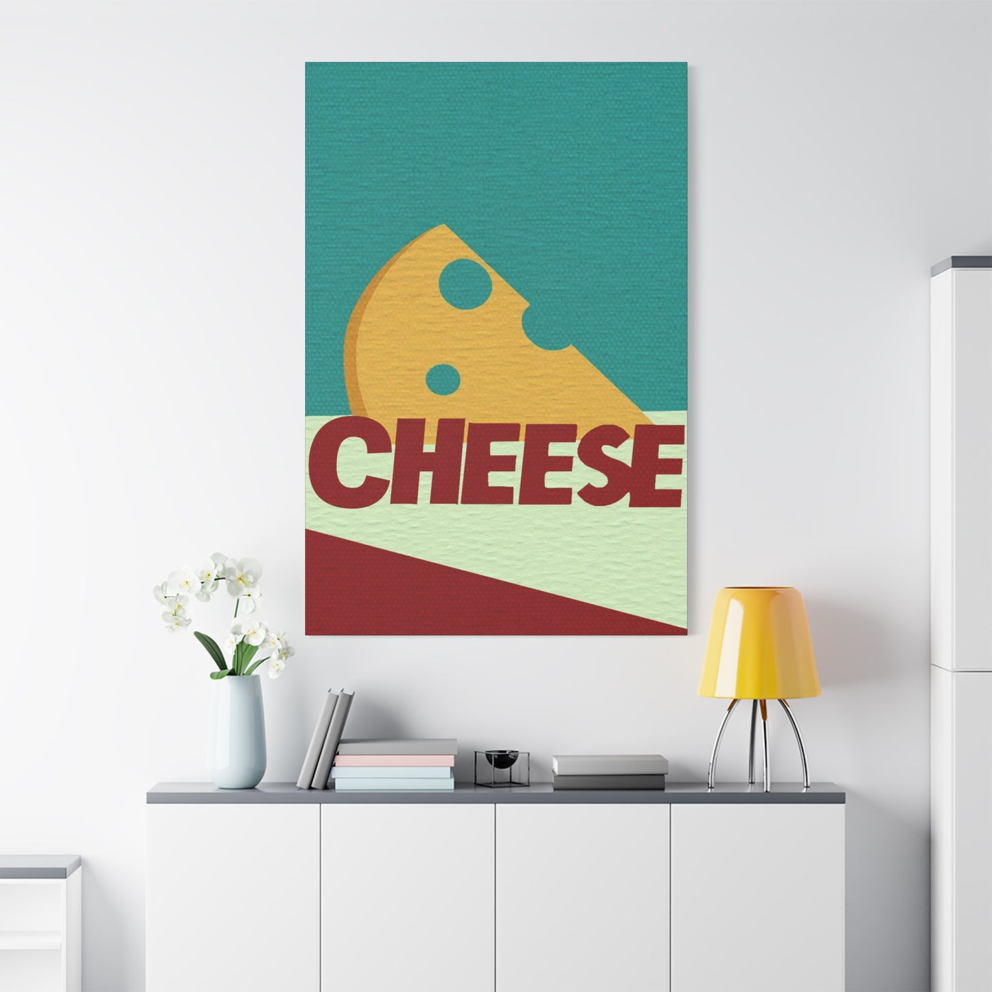 Pop Art Style CHEESE Art Text Print - Matte Canvas, Stretched, 1.25"