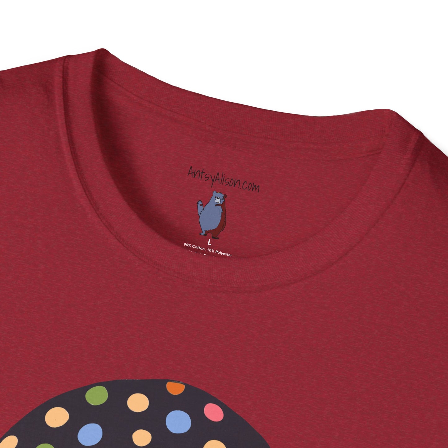 Multi Color Polka Dot Mushroom Graphic Art Tee - 100% Cotton T-Shirt