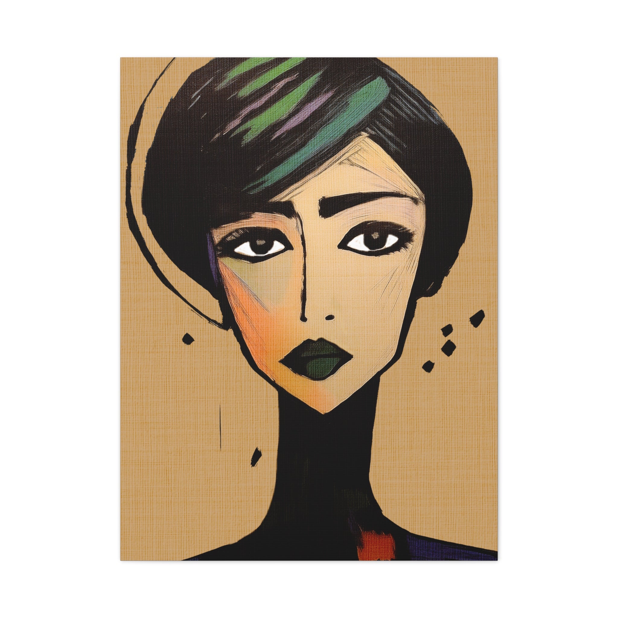 Abstract Woman Girl Portrait Gemini Print - Matte Canvas, Stretched, 1.25"