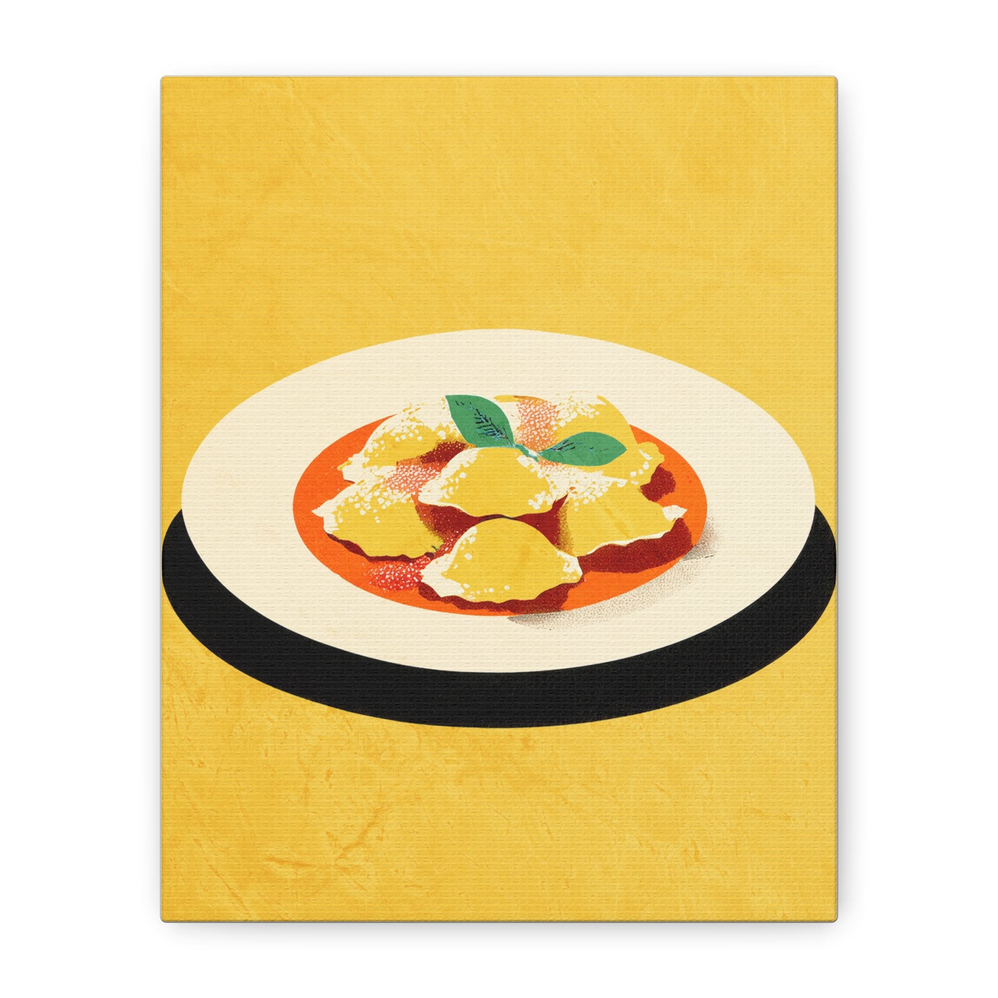 Comfort Food Pop Art Print-Ravioli Pasta -Matte Canvas, Stretched, 1.25"