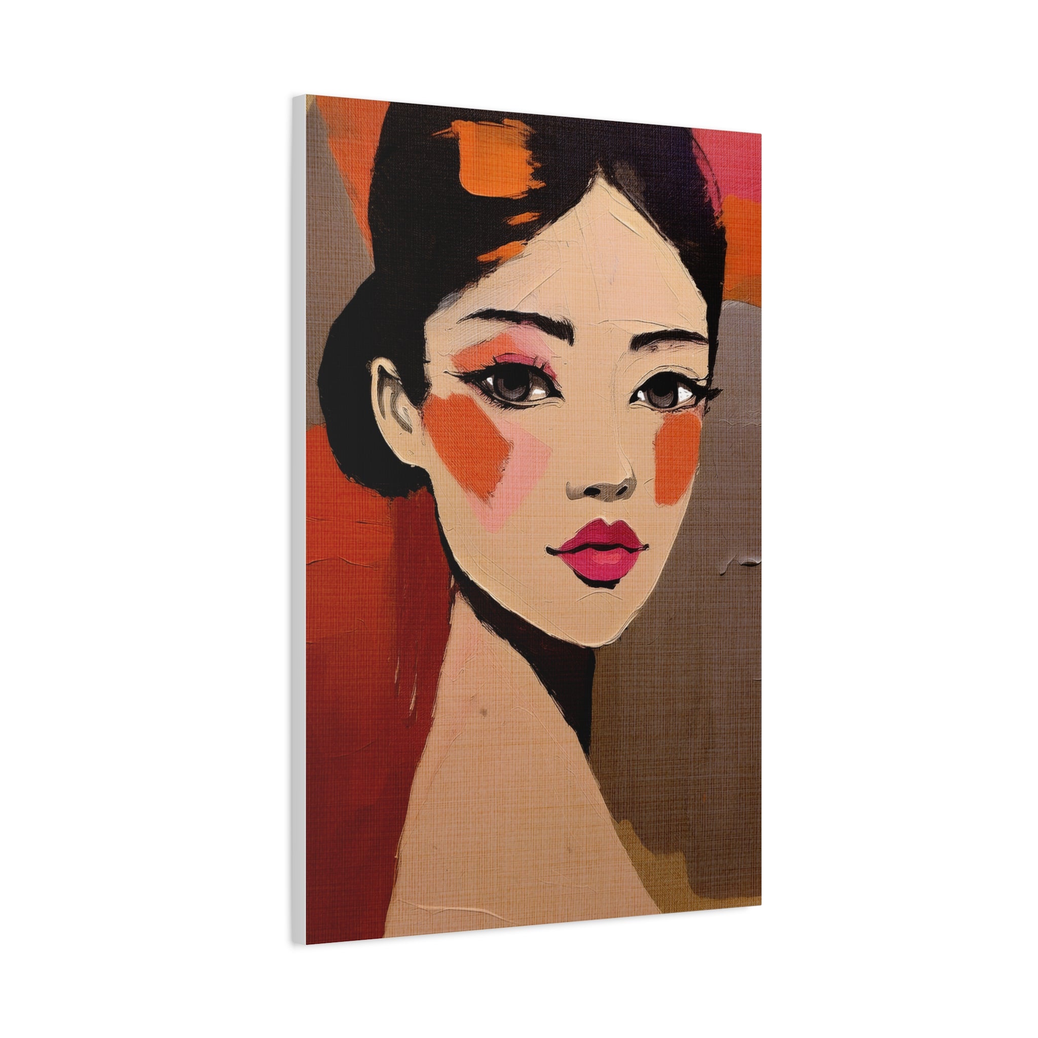 Abstract Woman Girl Portrait Innocent Blush Print - Matte Canvas, Stretched, 1.25"