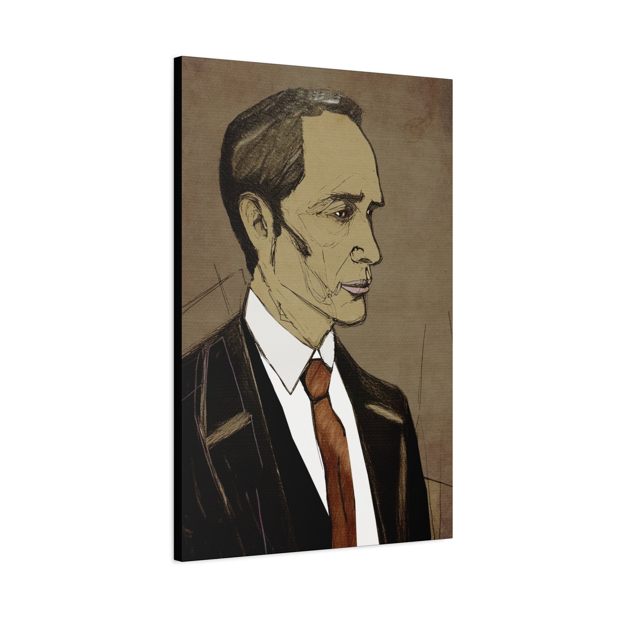 Abstract Male Business Man Portrait Collaborative Modern Art Print - Matte Canvas, Stretched, 1.25"