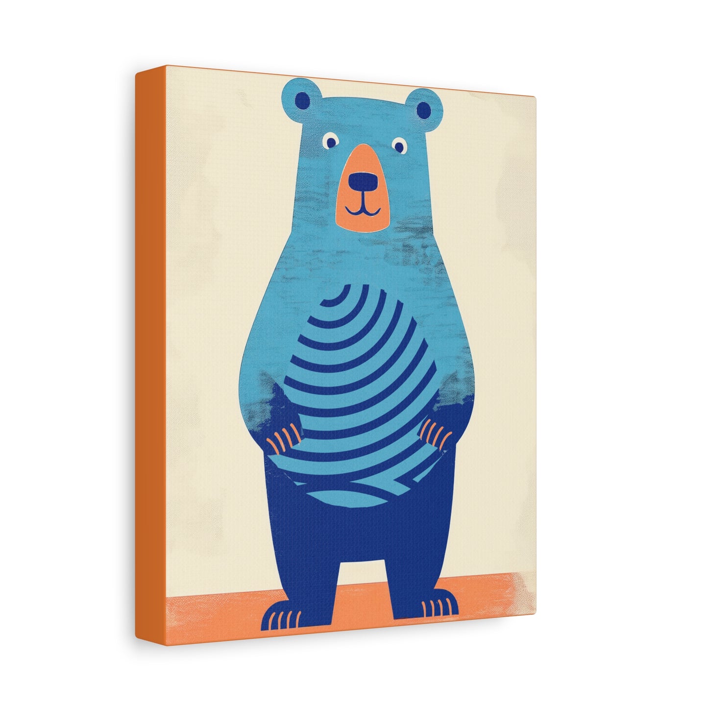 Midwest Modern Blue Bear Nursery Art Print No. 3 - Matte Canvas, Stretched, 1.25"