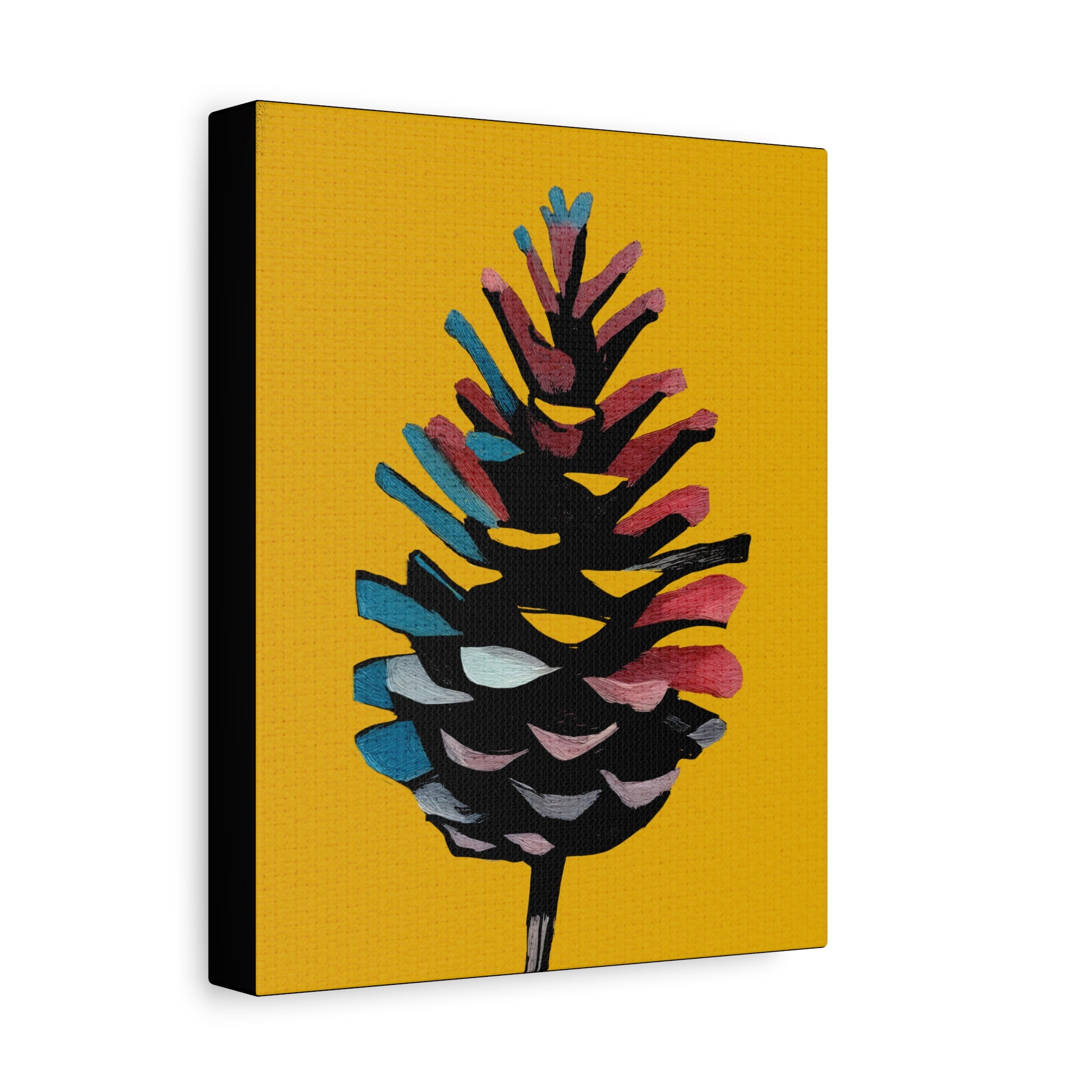 Midwest Mod Holiday Abstract Pinecone No. 2 - Matte Canvas, Stretched, 1.25", holiday decor, pinecones, nature, autumn, fall, winter