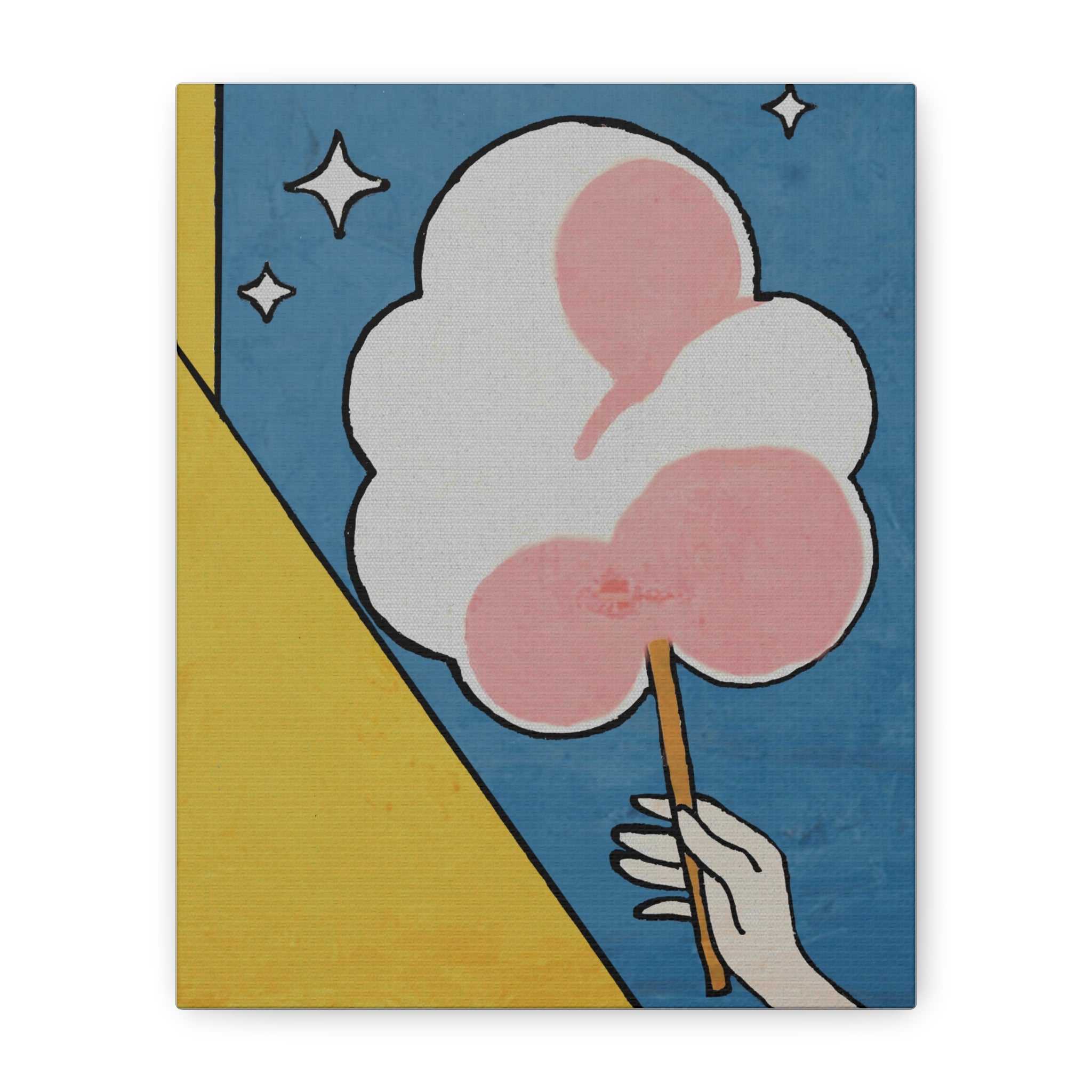 Comfort Food Pop Art Print - Cotton Candy - Matte Canvas, Stretched, 1.25"