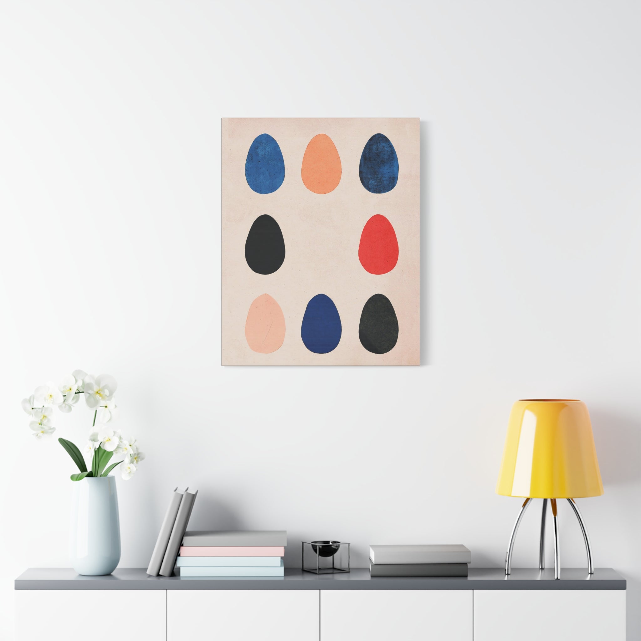 Abstract Modern Egg Display - Matte Canvas, Stretched, 1.25"