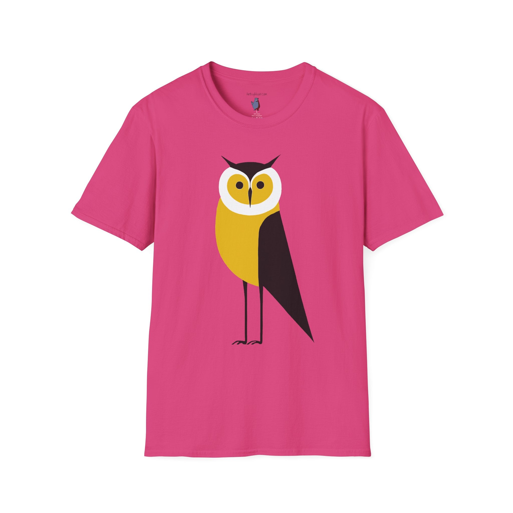 Long Legged Owl Graphic Art - 100% Cotton T-Shirt