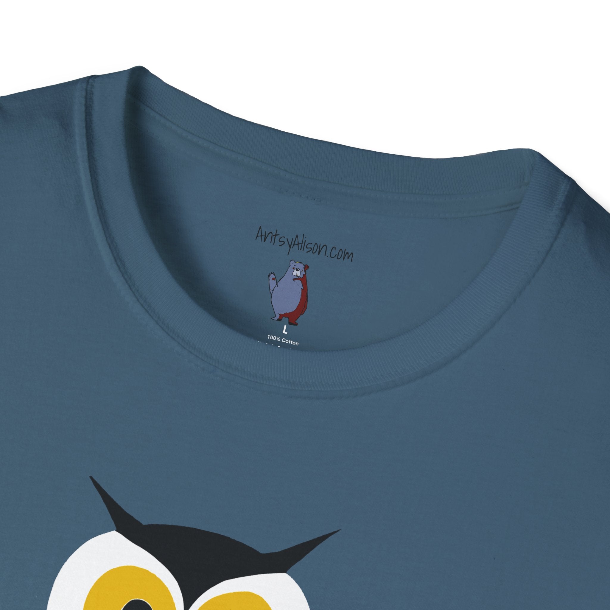 Long Legged Owl Graphic Art - 100% Cotton T-Shirt