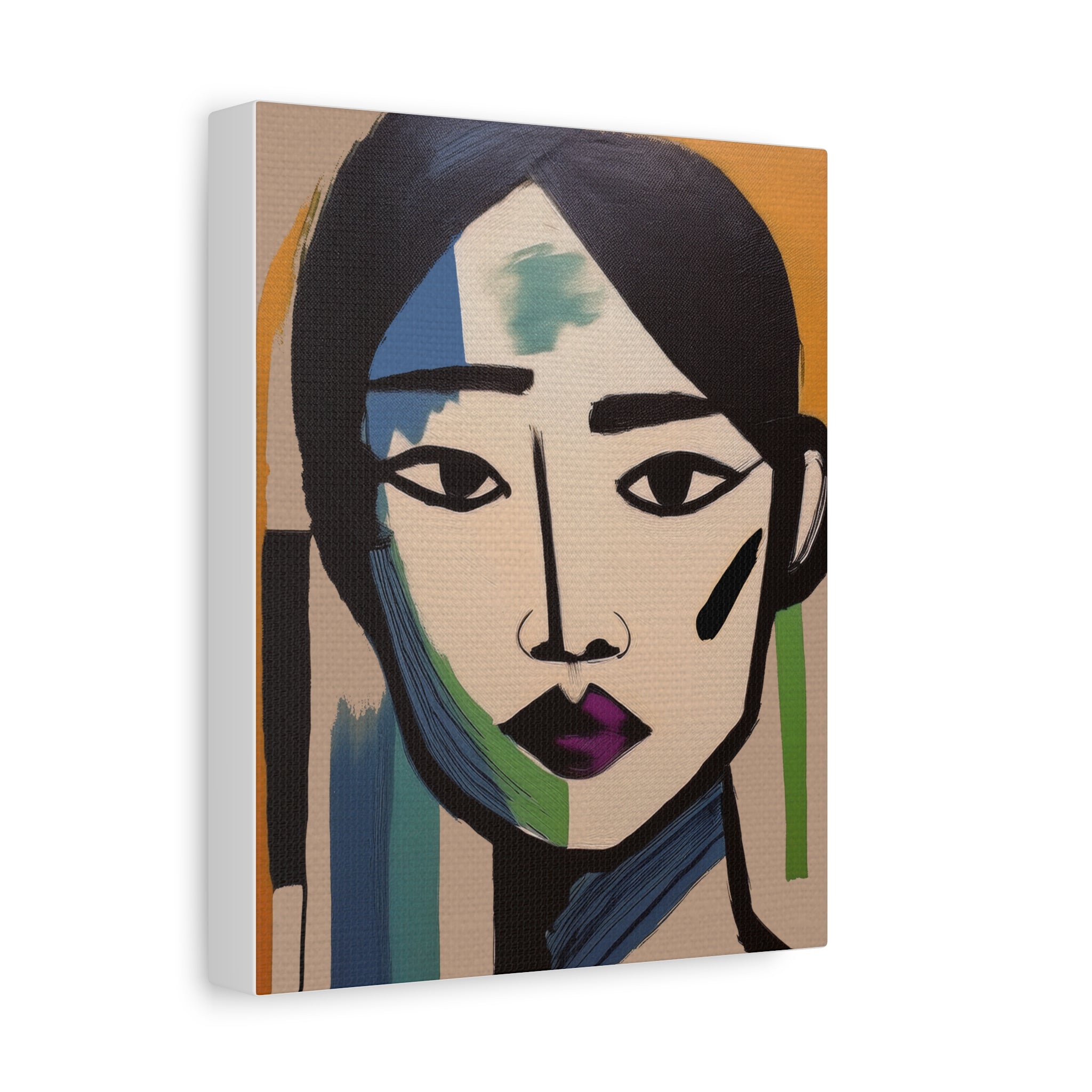 Abstract Warrior Woman Portrait Art Print - Matte Canvas, Stretched, 1.25"