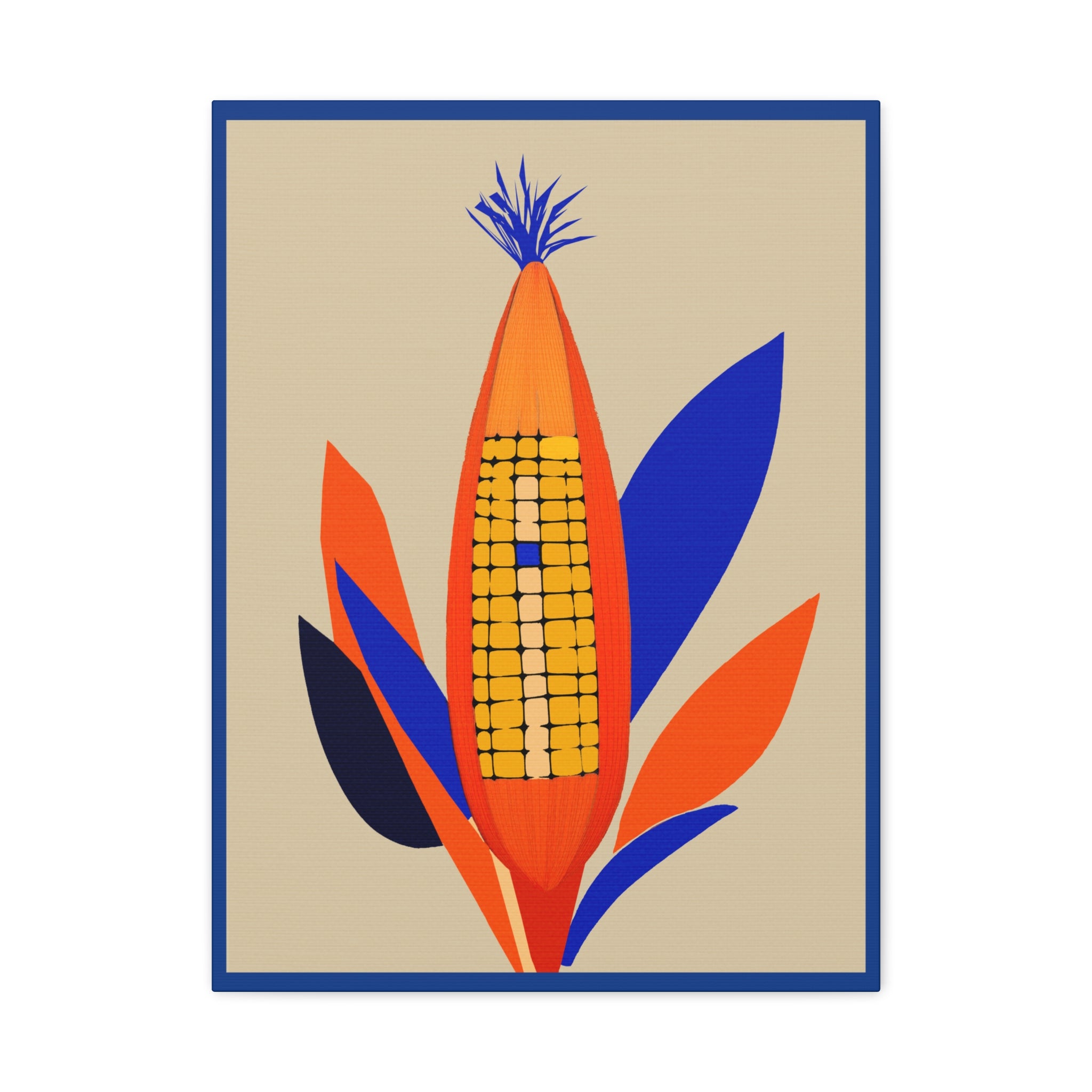 Midwest Mod Corn Portrait No. 2 Art Print - Matte Canvas, Stretched, 1.25"