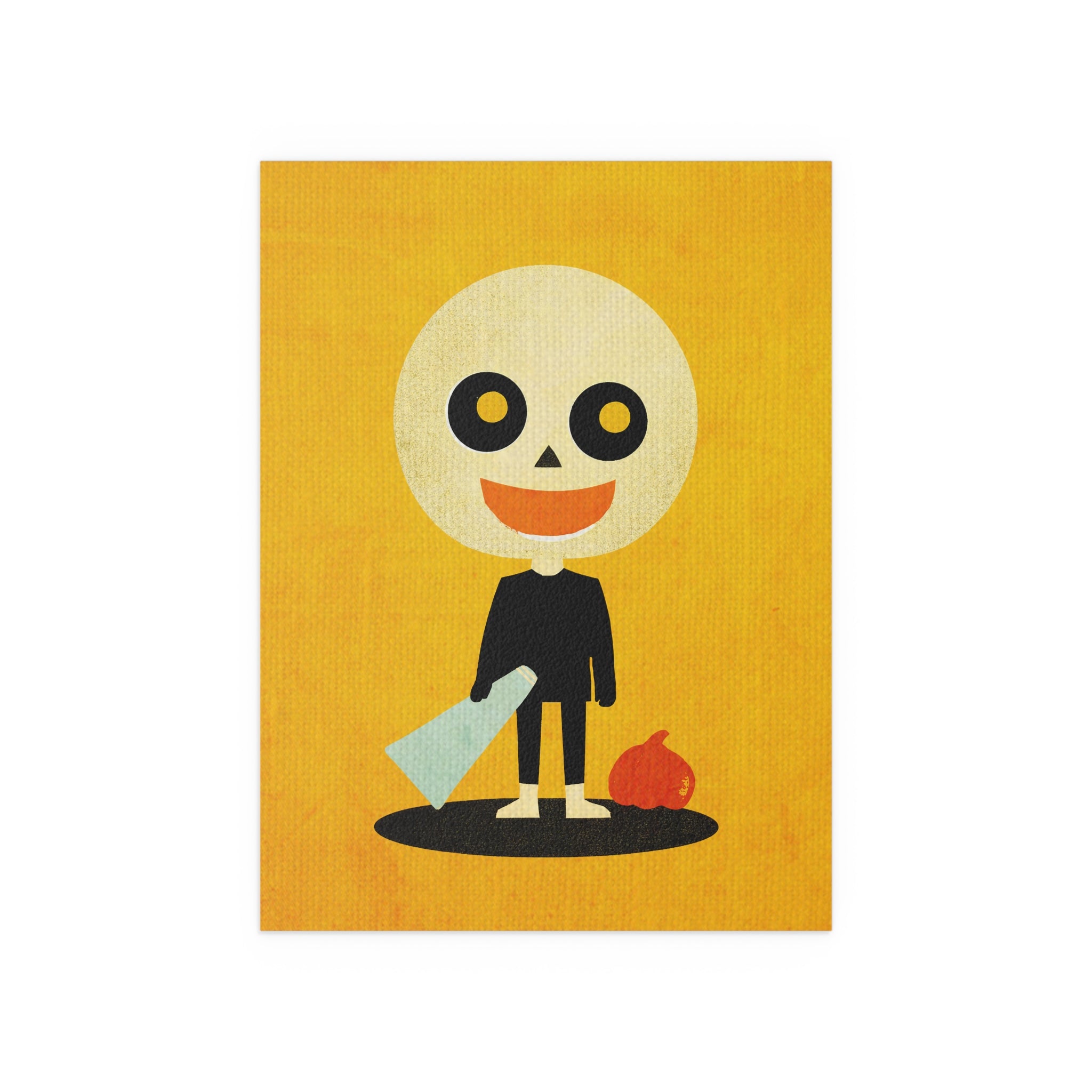 Midwest Mod Pumpkin Head Seasonal Silk Poster, Indoor and Outdoor Decor, Unique Home Decor, Seasonal Decor, Halloween, pumpkin head