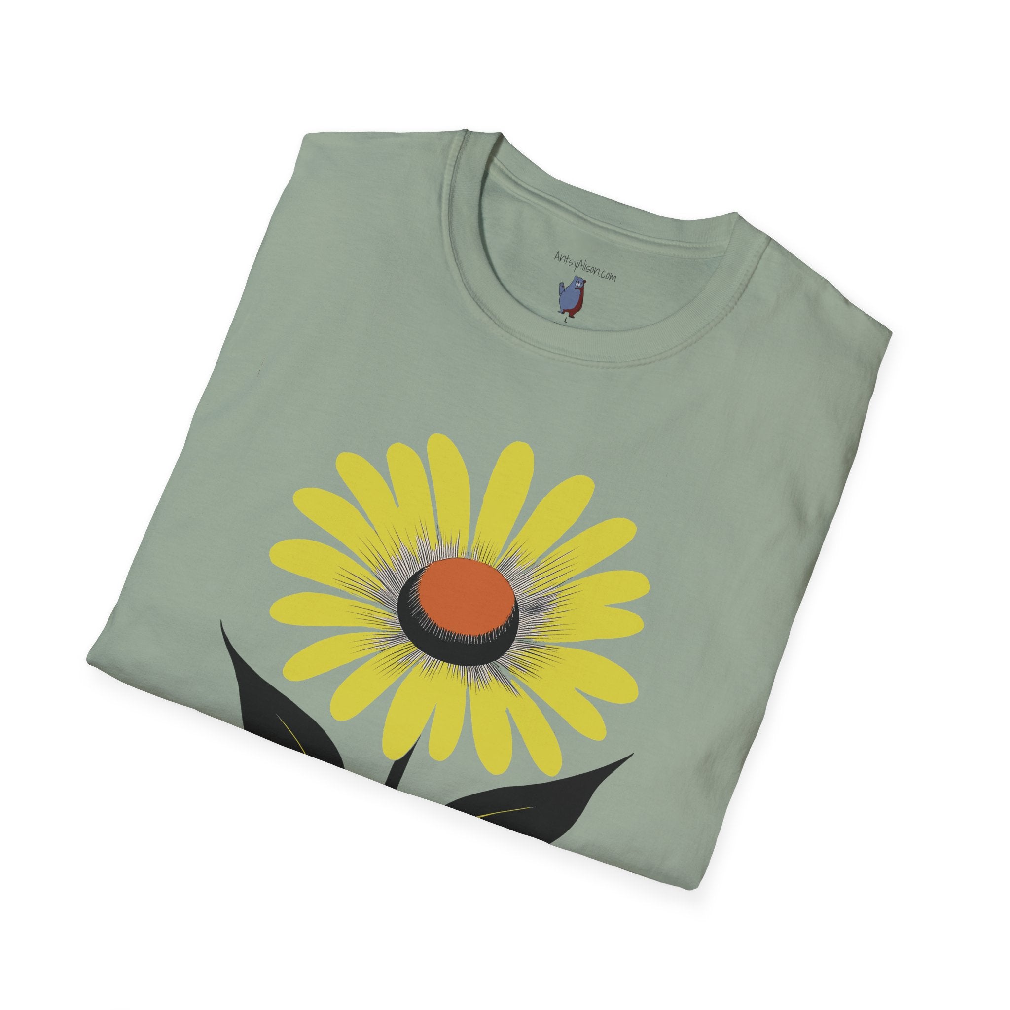 One Yellow Daisy Graphic Art Tee - 100% Cotton T-Shirt