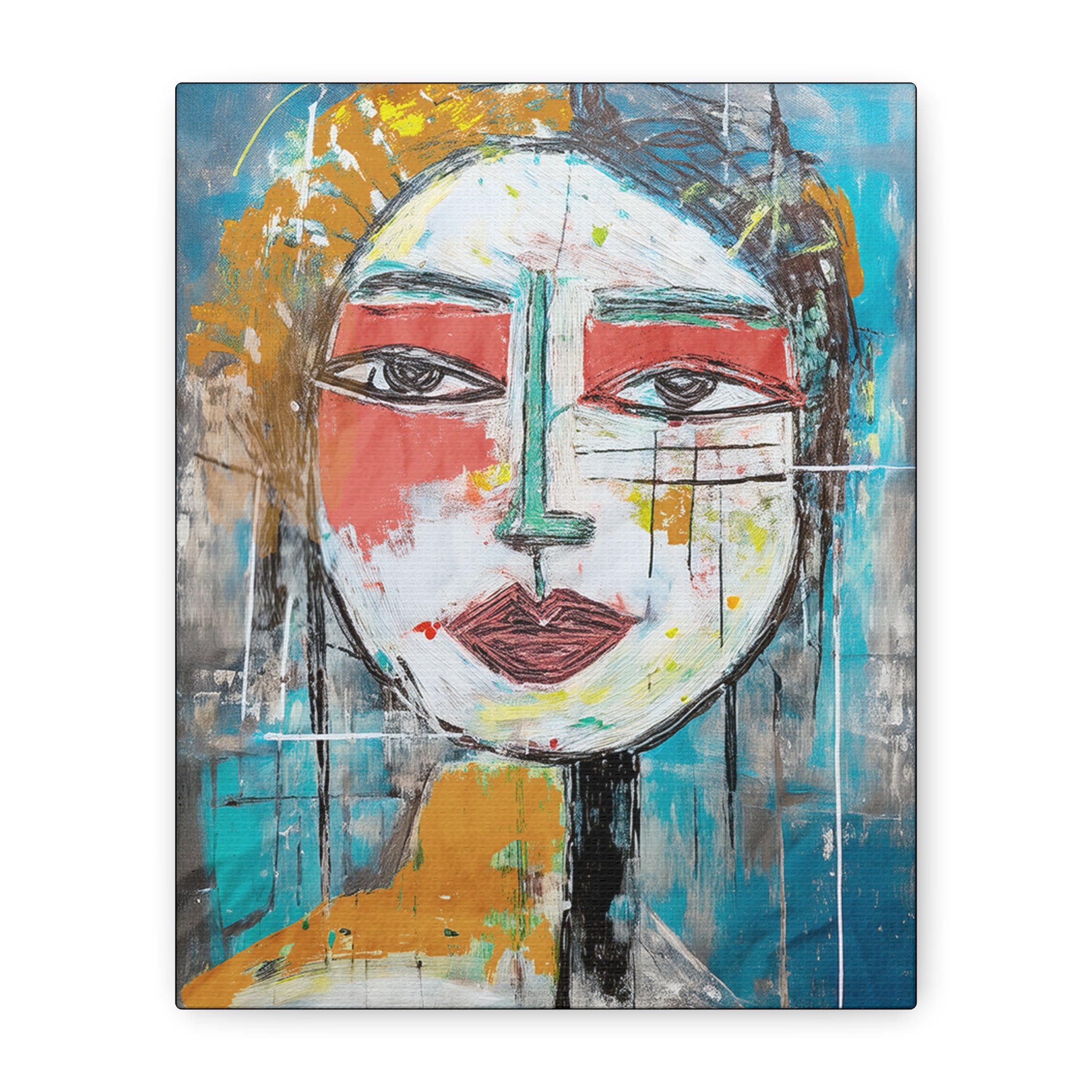 Abstract Midwest Mod Woman Portrait Chaos -  Matte Canvas, Stretched, 1.25"