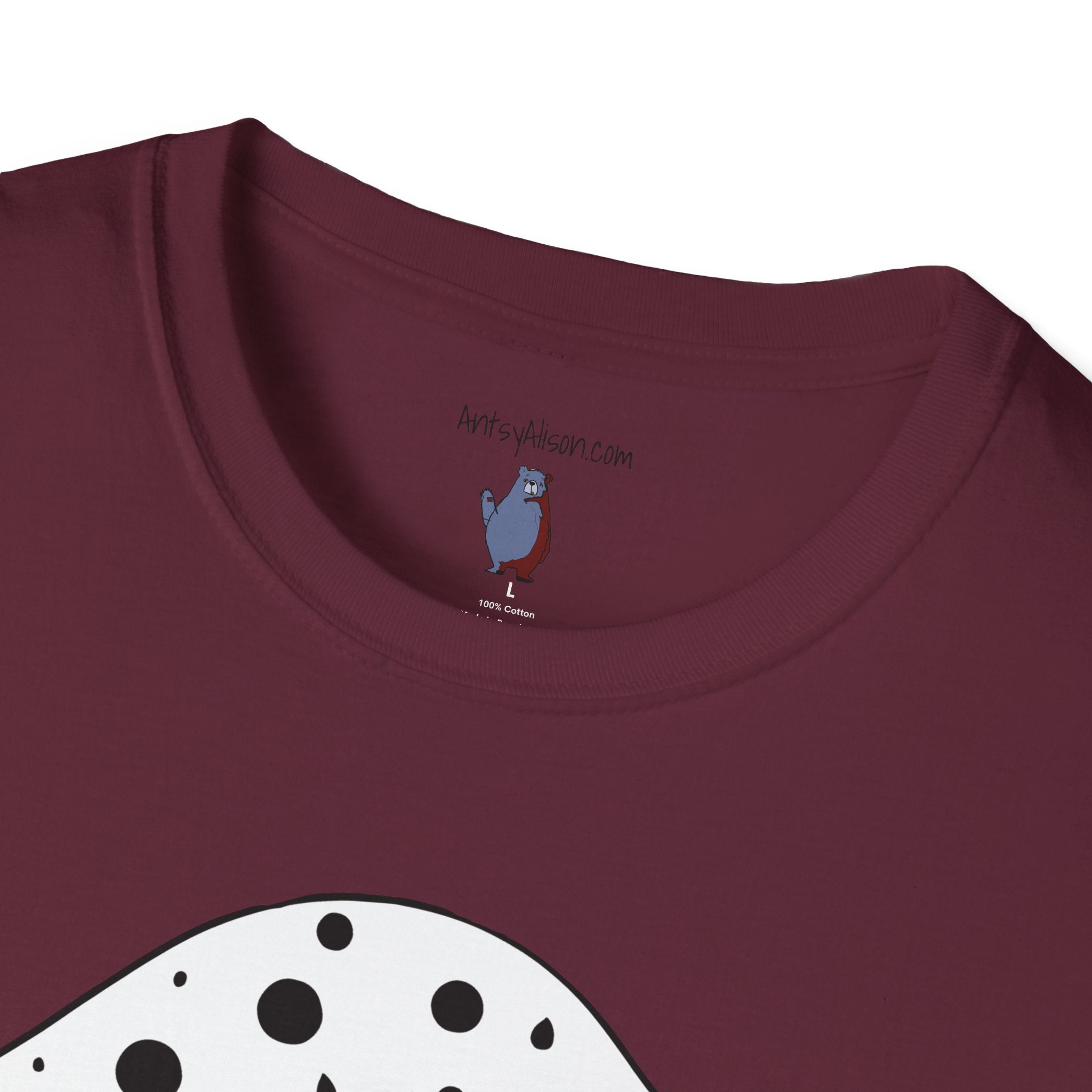 Black and White Mushroom Graphic Art Tee - 100% Cotton T-Shirt