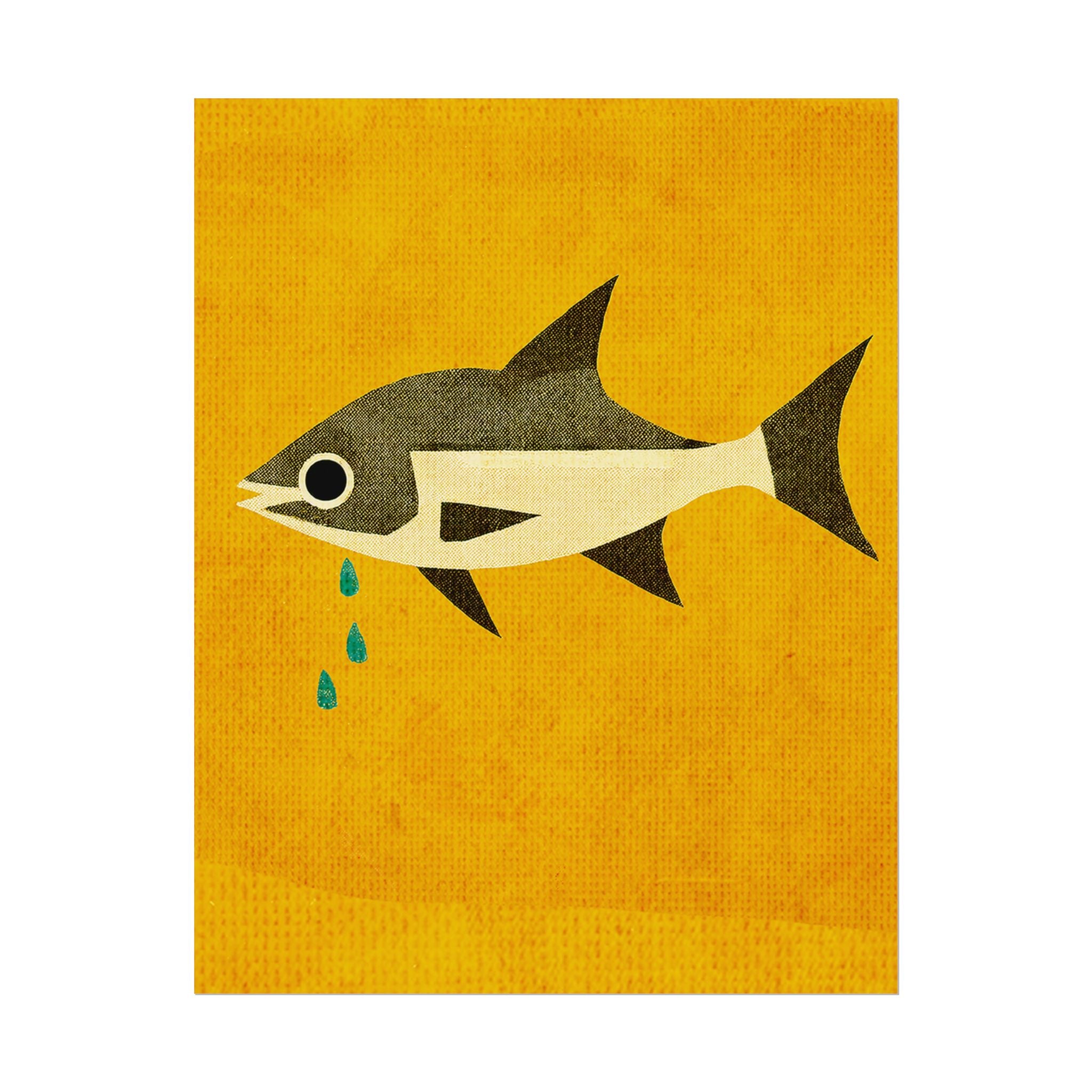 Don't Cry Mod Abstract Fish Art Print Rolled Poster | Wall Art, Midwest Mod, Fish, Fishing