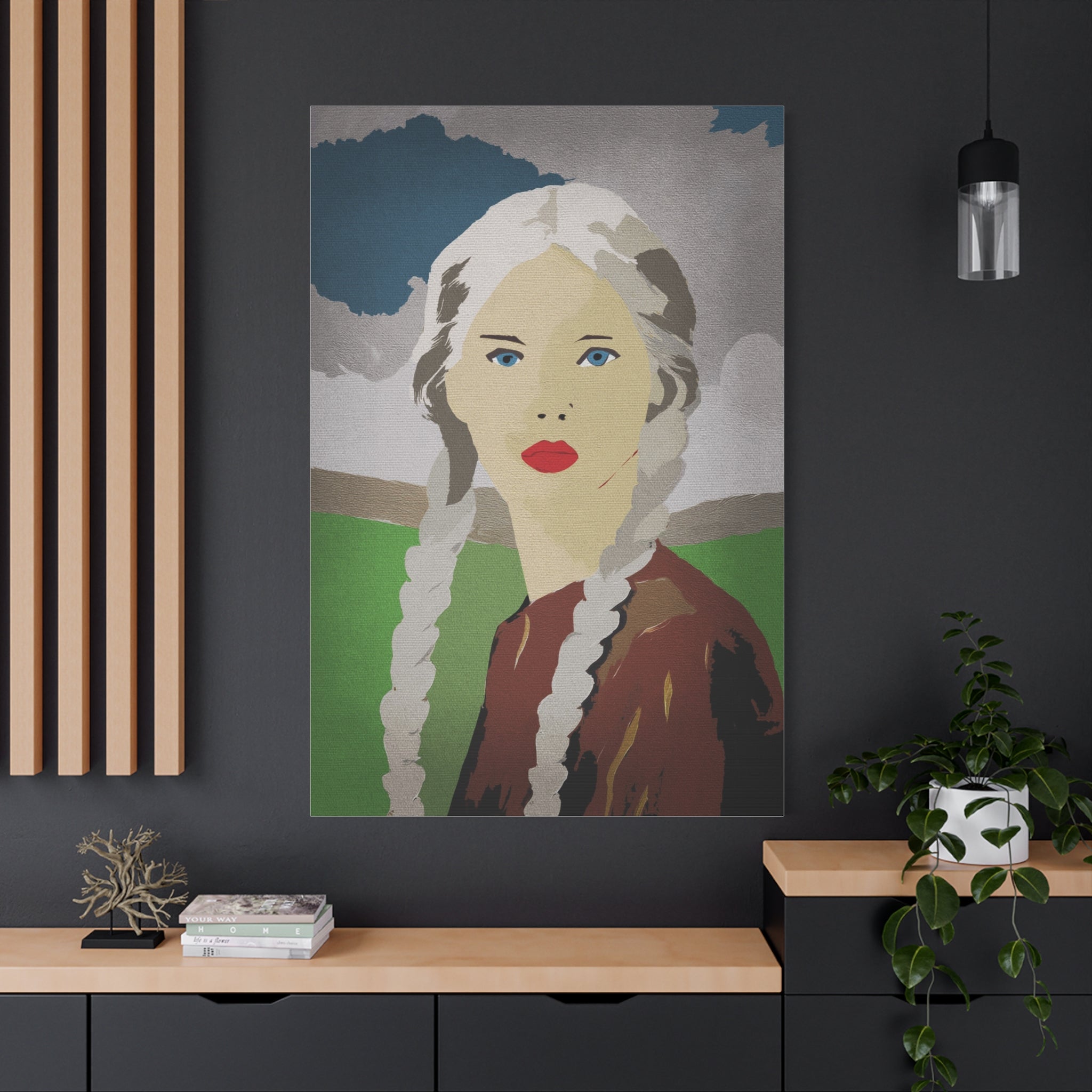 Girl Before The Storm - Abstract Portrait of Woman - Matte Canvas, Stretched, 1.25"