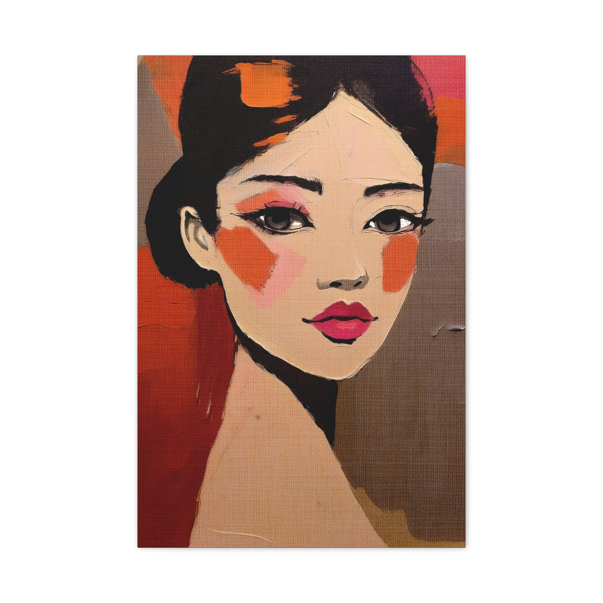 Abstract Woman Girl Portrait Innocent Blush Print - Matte Canvas, Stretched, 1.25"