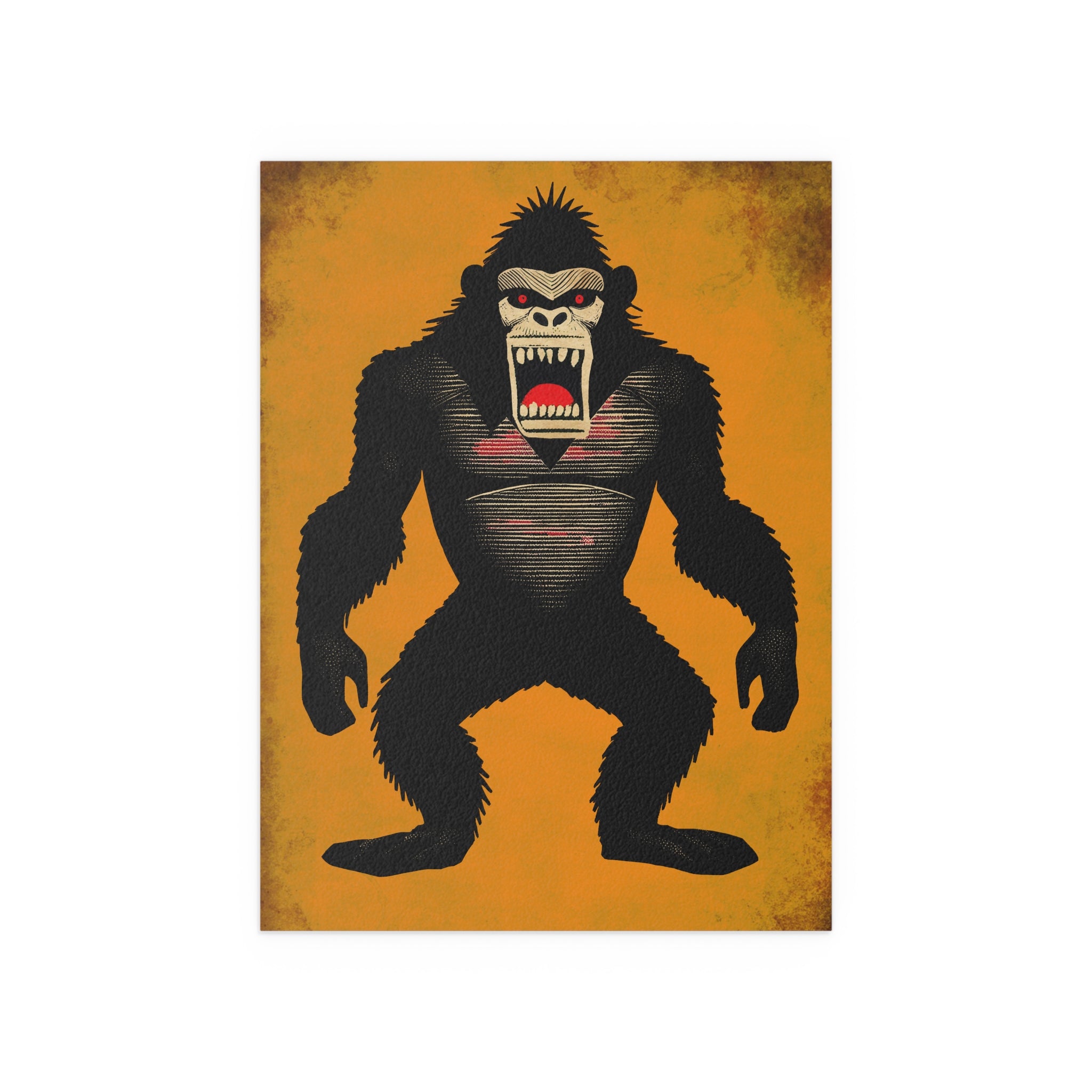 Midwest Mod Angry King Kong Seasonal Silk Poster, Indoor and Outdoor Decor, Unique Home Decor, Seasonal Decor, Halloween, Scary, King Kong, movie monster