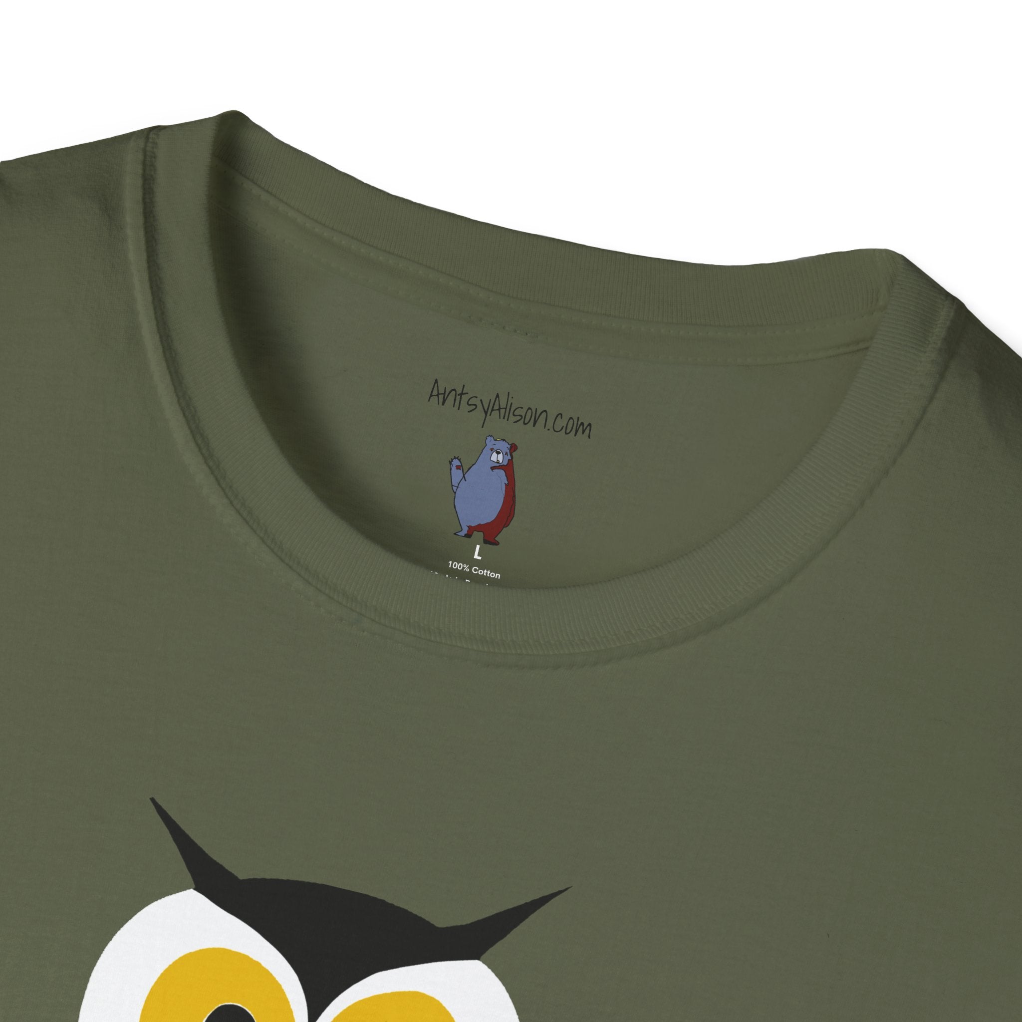 Long Legged Owl Graphic Art - 100% Cotton T-Shirt