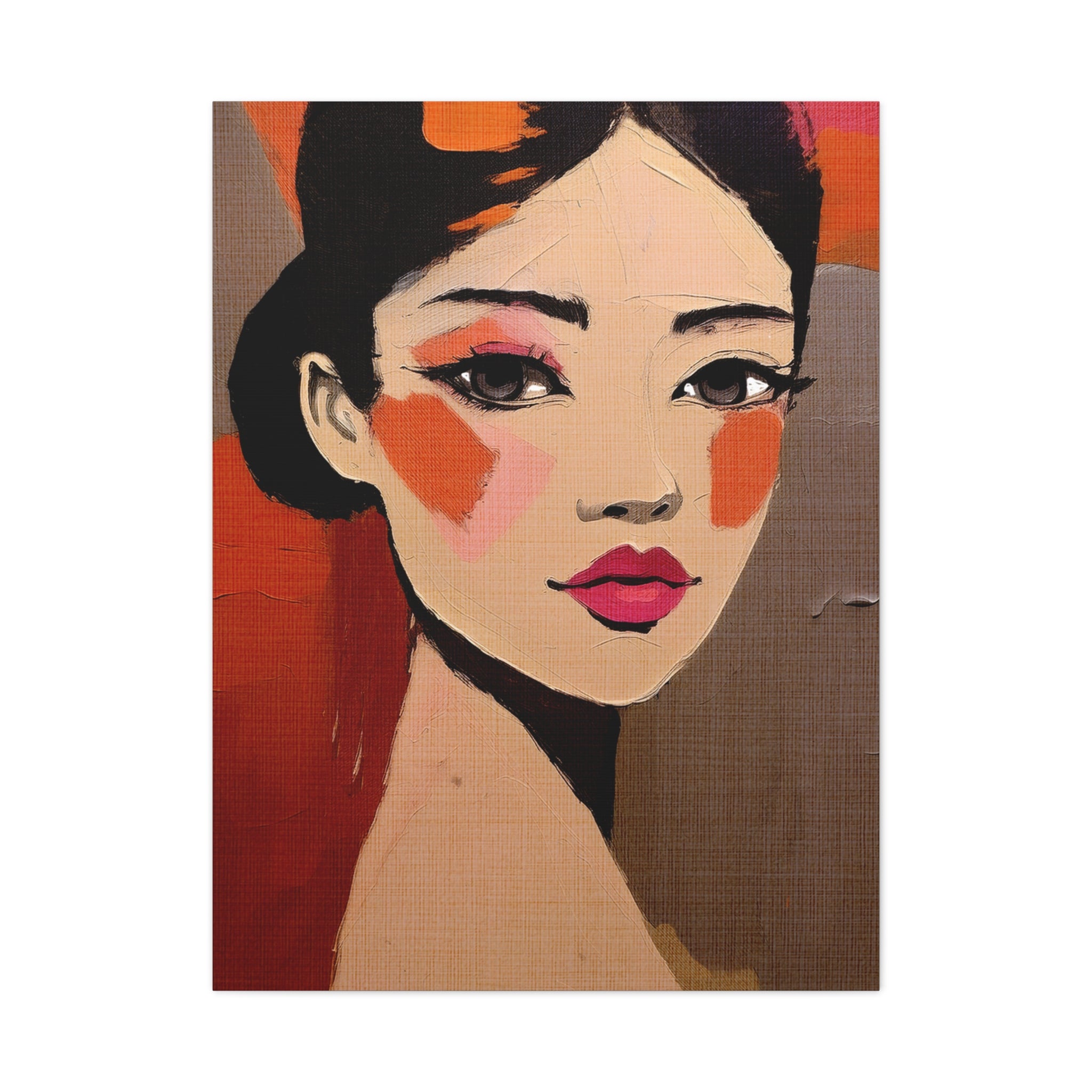 Abstract Woman Girl Portrait Innocent Blush Print - Matte Canvas, Stretched, 1.25"