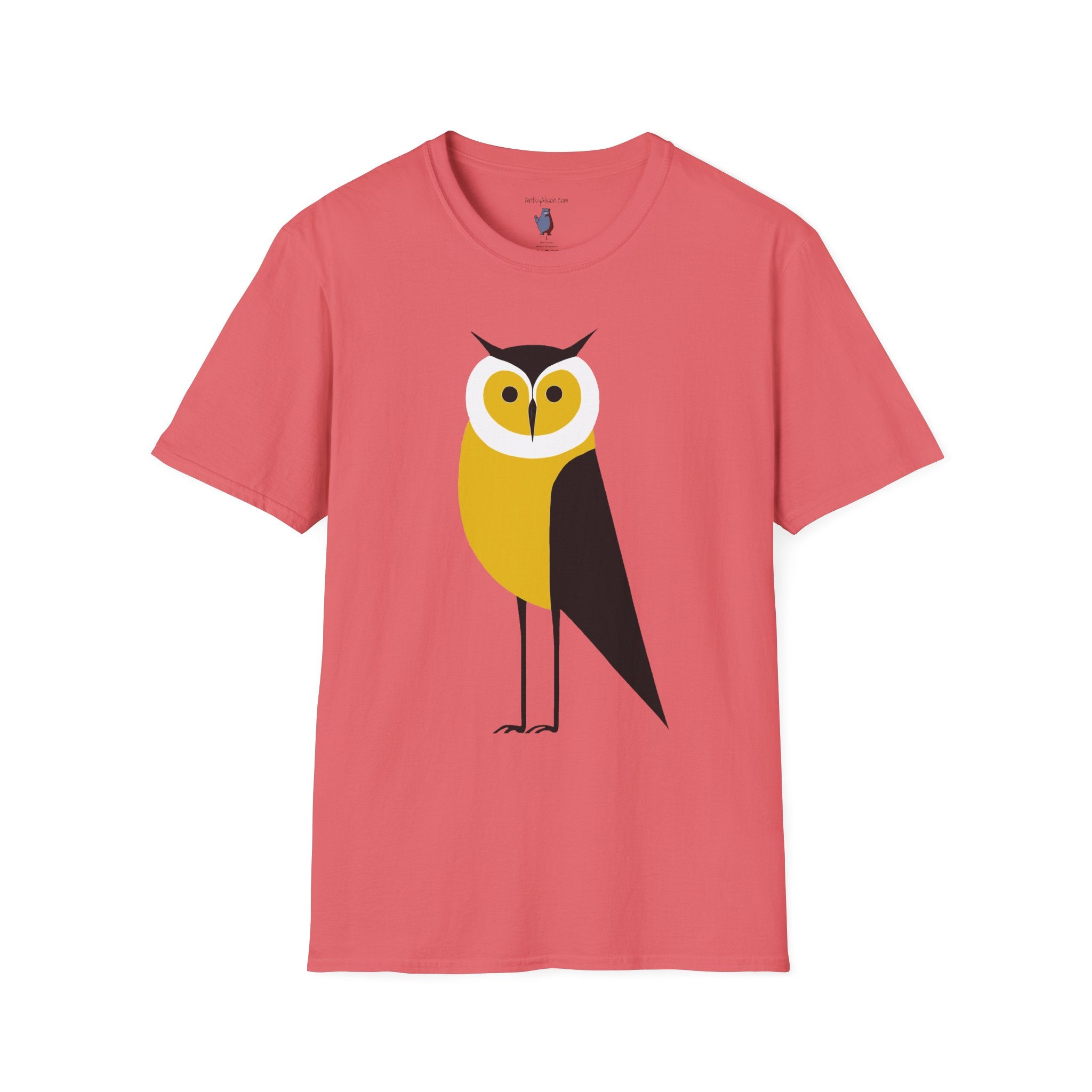 Long Legged Owl Graphic Art - 100% Cotton T-Shirt