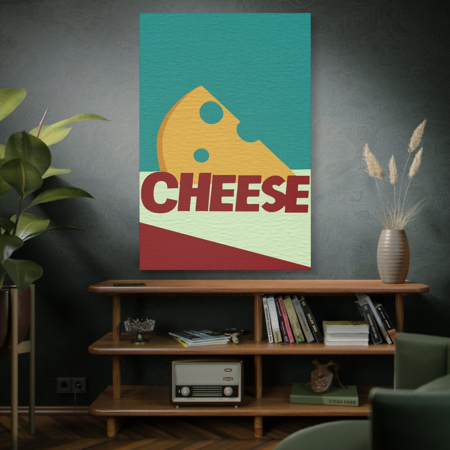 Pop Art Style CHEESE Art Text Print - Matte Canvas, Stretched, 1.25"