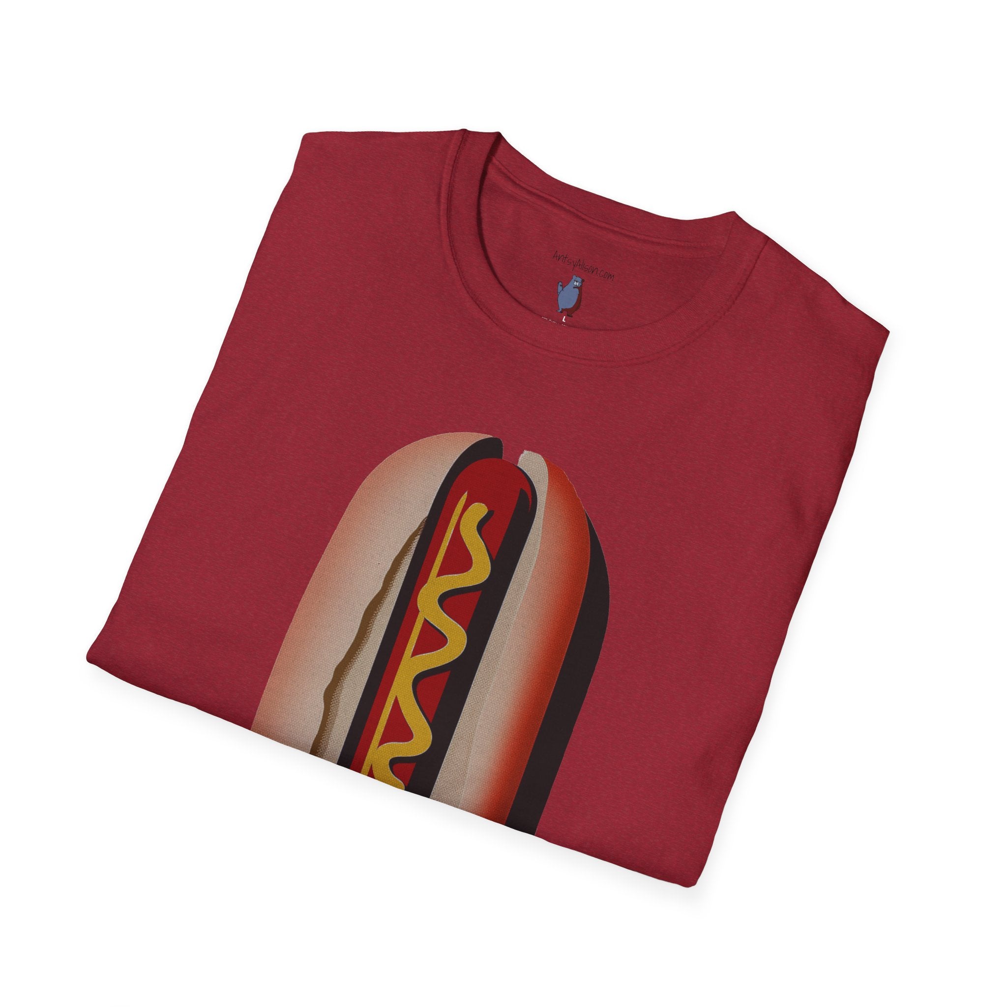 Hot Dog Graphic Art Tee - 100% Cotton T-Shirt
