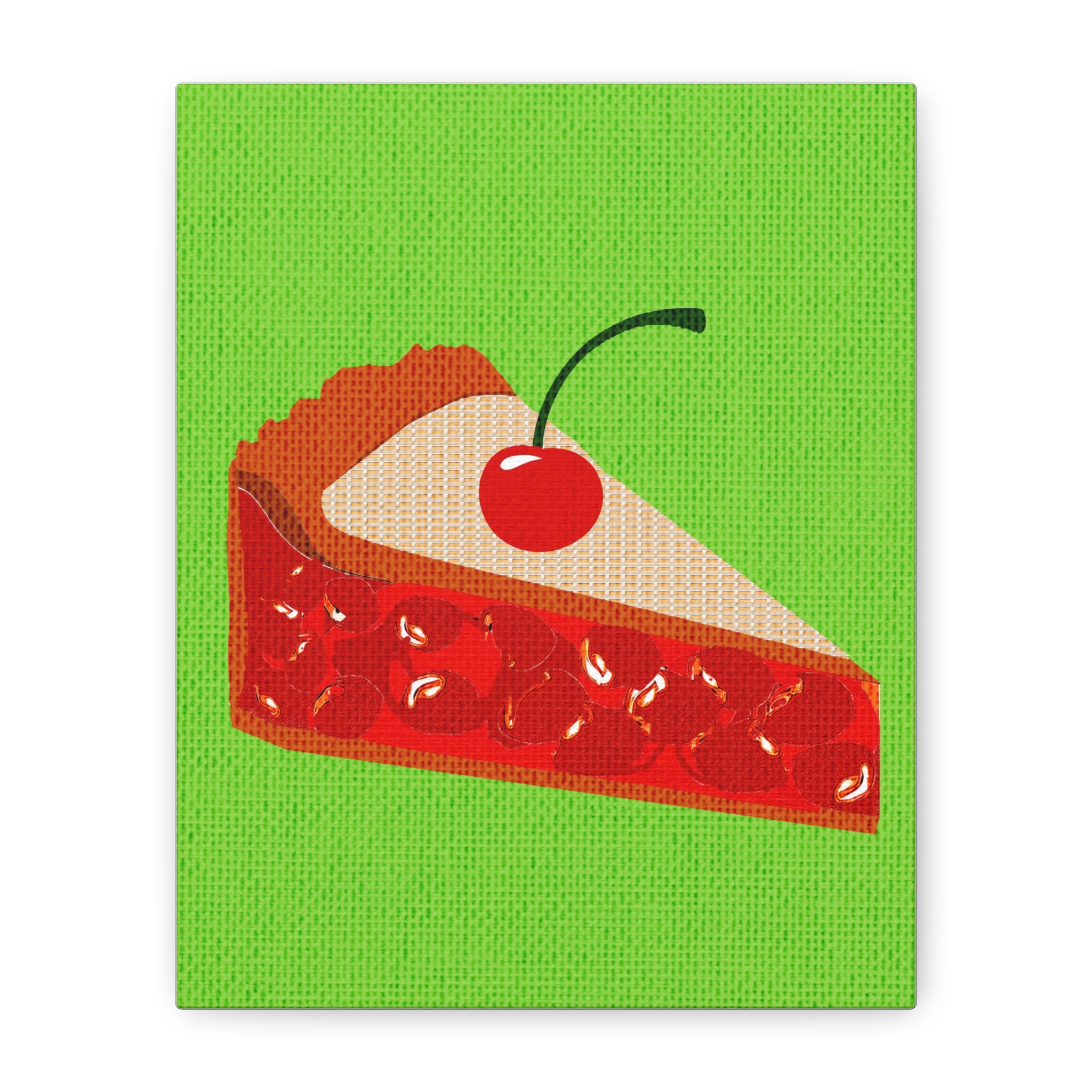 Comfort Food Pop Art Print- Cherry Pie -Matte Canvas, Stretched, 1.25"