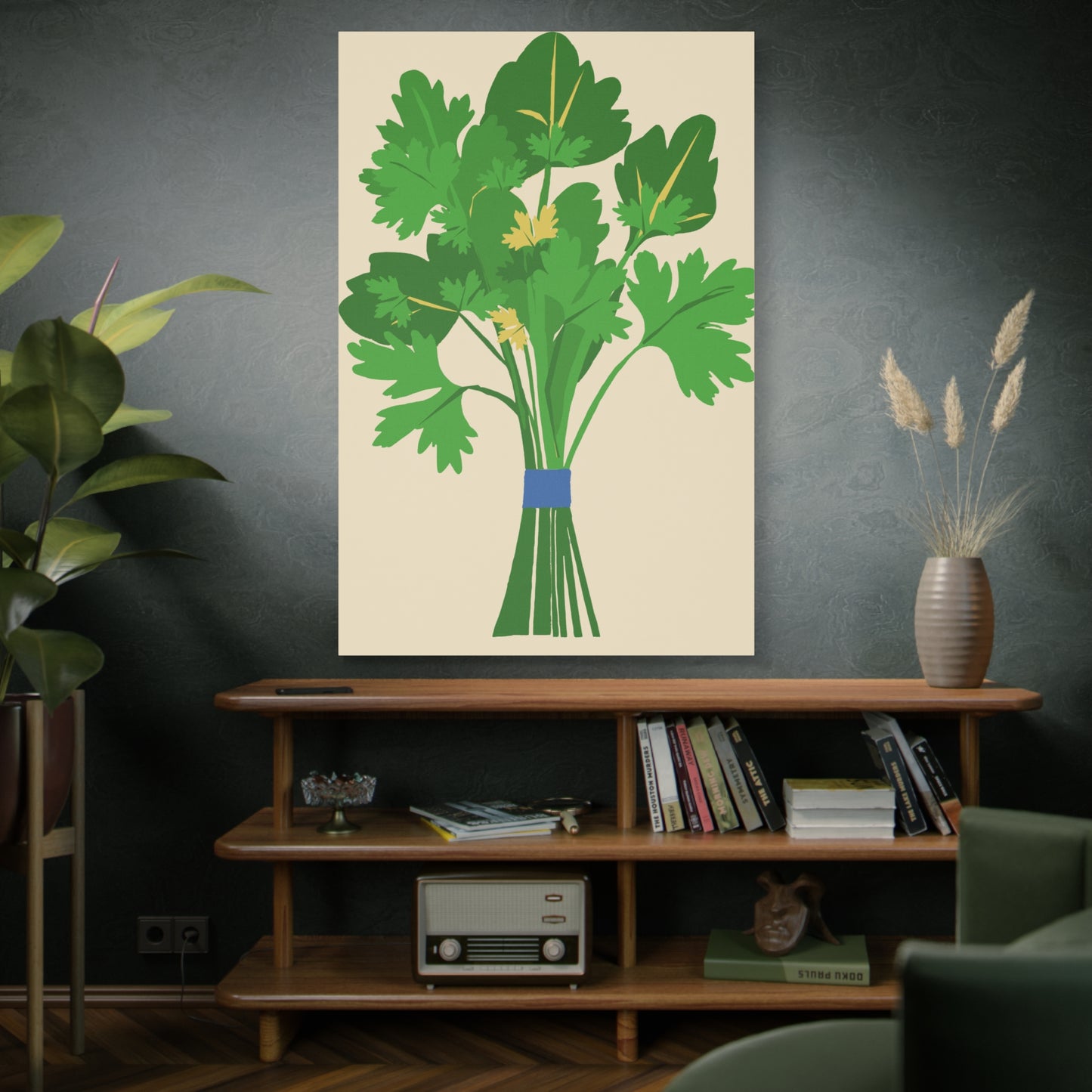 Vibrant Modern Bundle of Parsley Art Print - Matte Canvas, Stretched, 1.25"