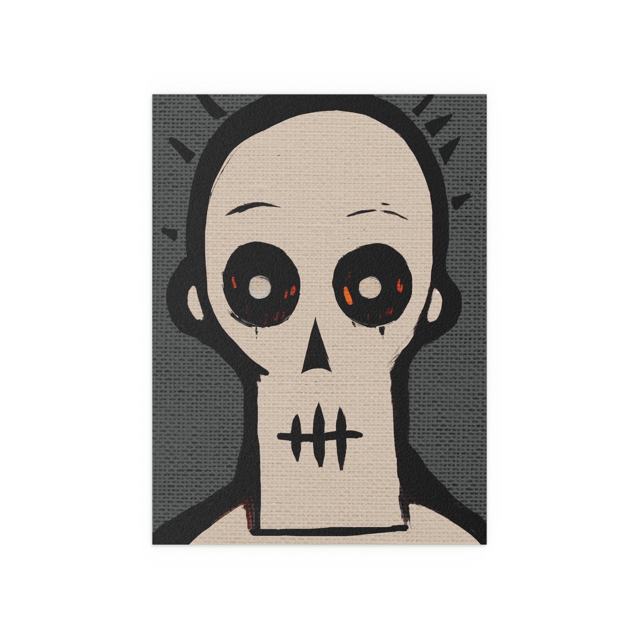 Midwest Mod In Your Face Skeleton Skull Seasonal Silk Poster, Indoor and Outdoor Decor, Unique Home Decor, Seasonal Decor, Halloween, skeleton, skull