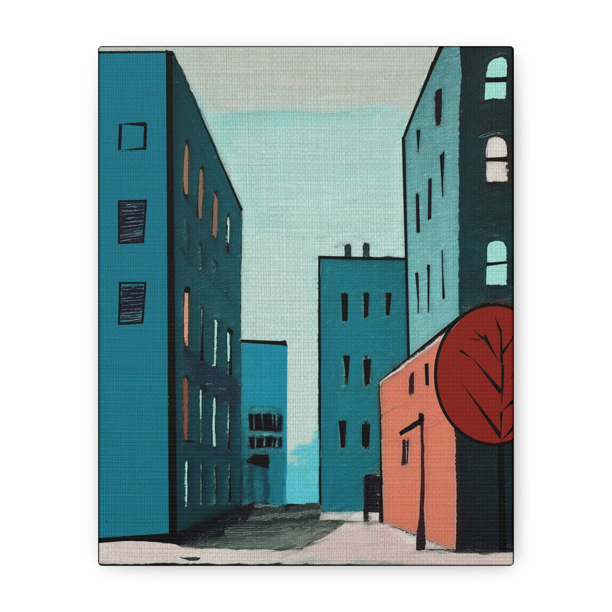 Midwest Mod Cityscape 5000 Art Print  - Matte Canvas, Stretched, 1.25"