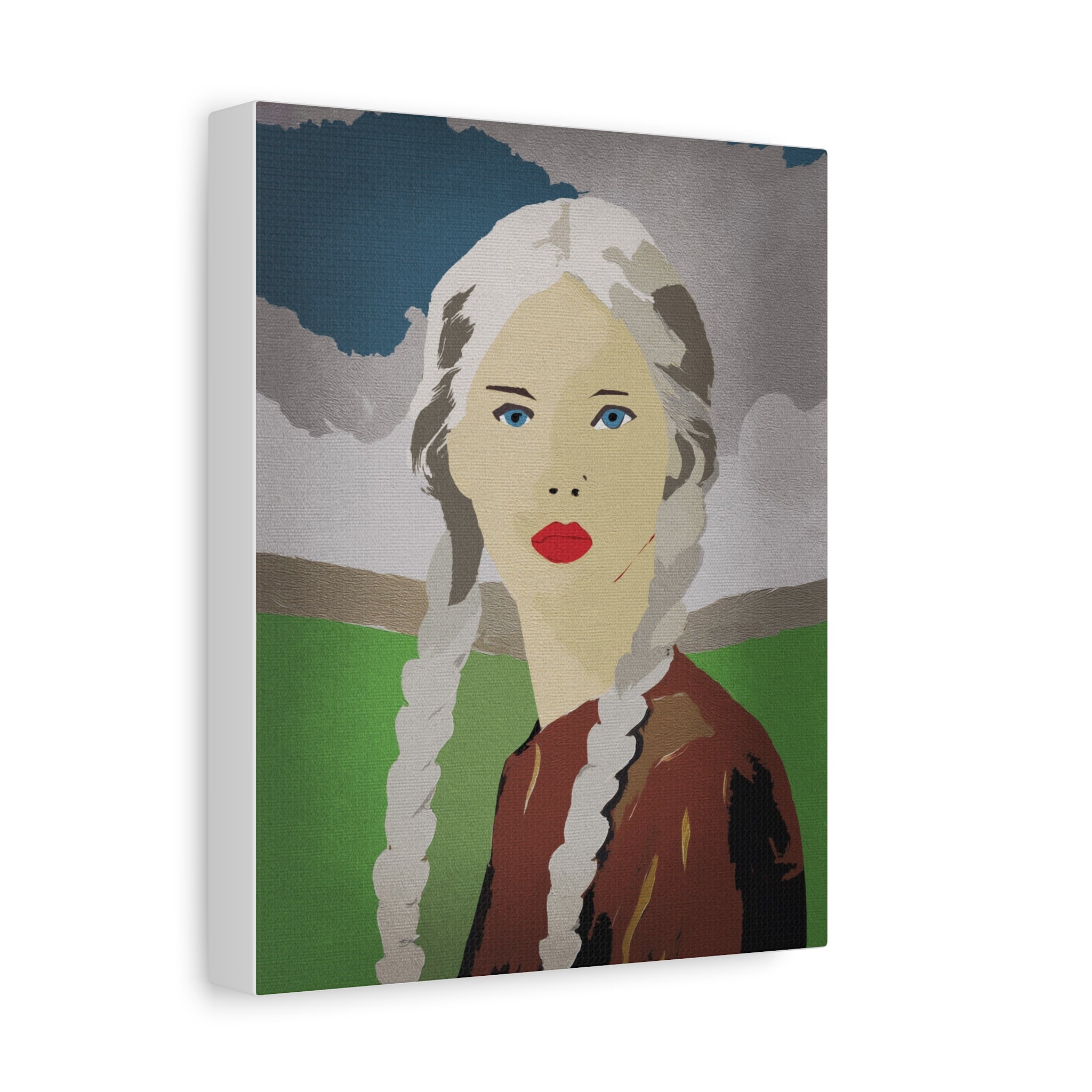 Girl Before The Storm - Abstract Portrait of Woman - Matte Canvas, Stretched, 1.25"