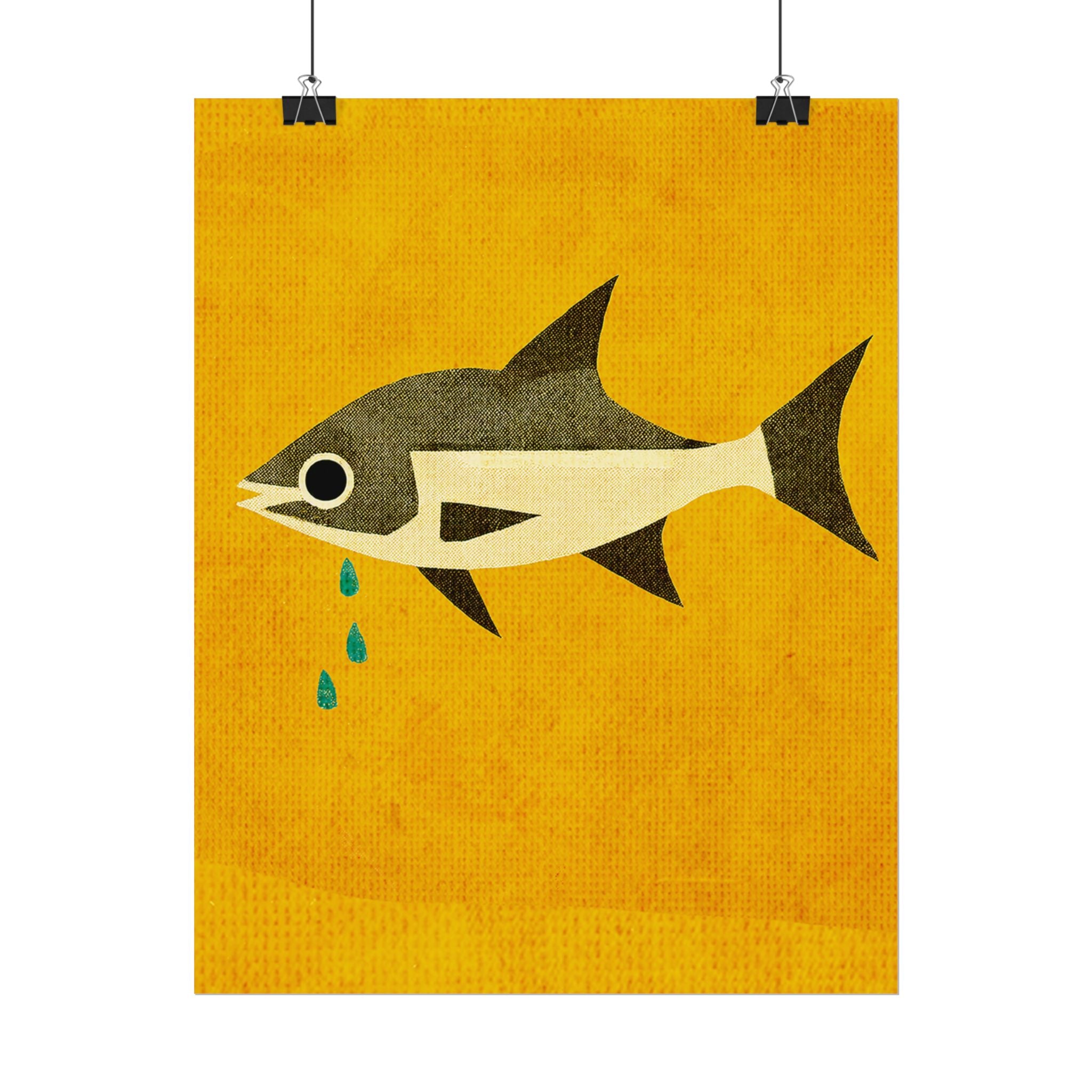 Don't Cry Mod Abstract Fish Art Print Rolled Poster | Wall Art, Midwest Mod, Fish, Fishing