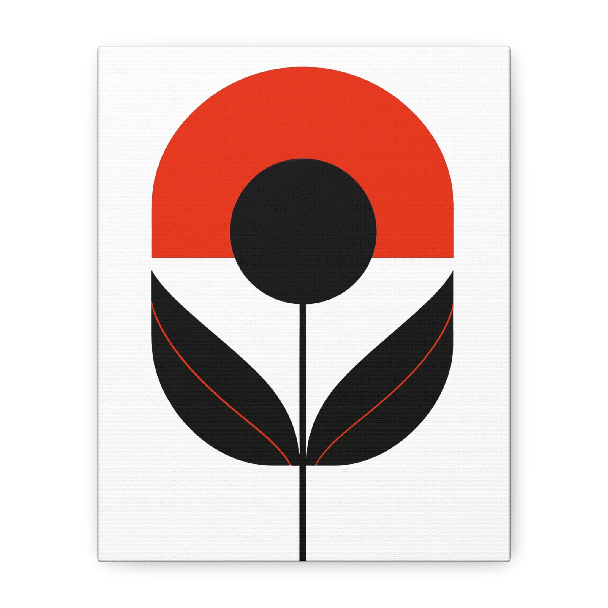 Ladybug Red Mod Flower - Matte Canvas, Stretched, 1.25"