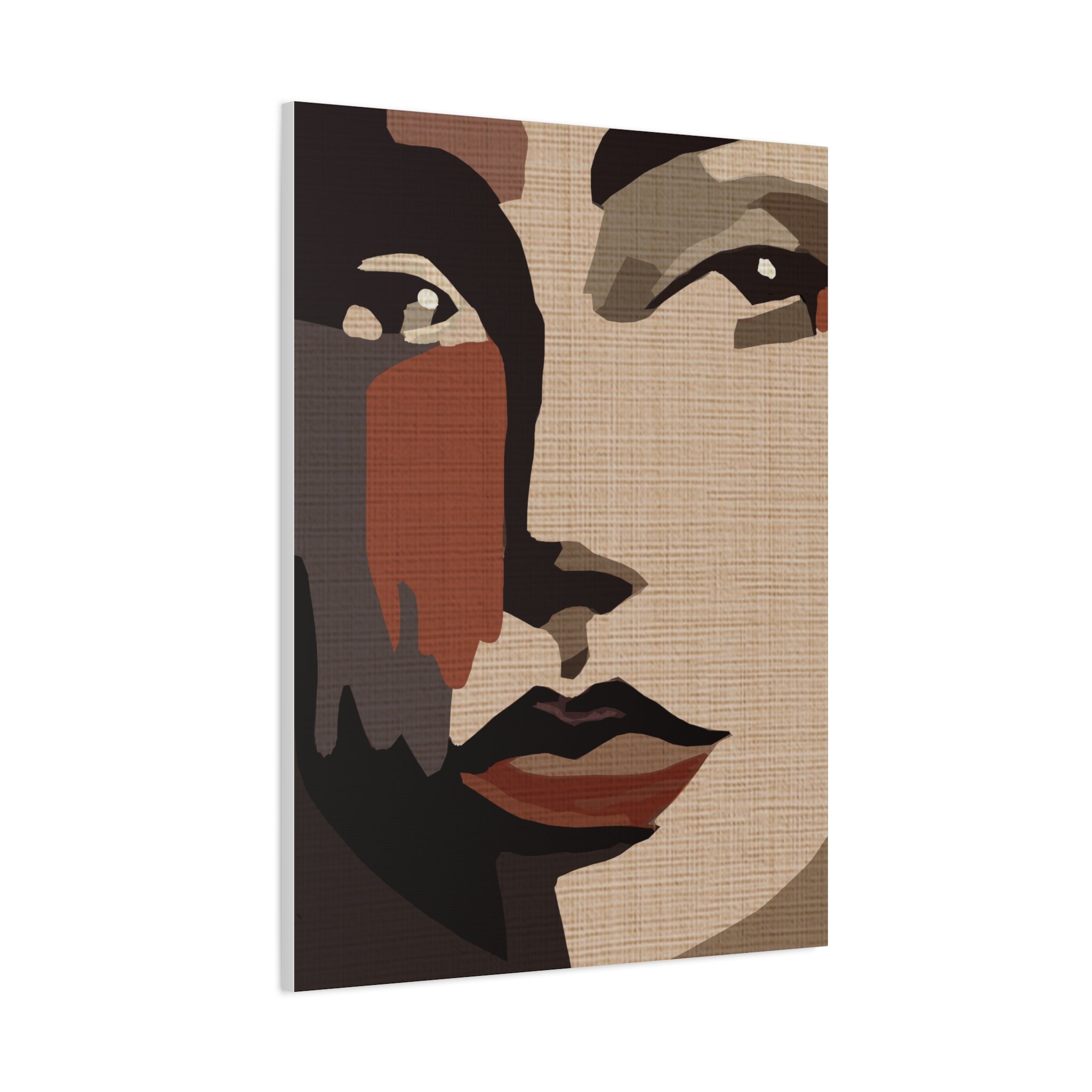 Abstract Woman Portrait 1970s Disco Inspired Art Print - Matte Canvas, Stretched, 1.25"
