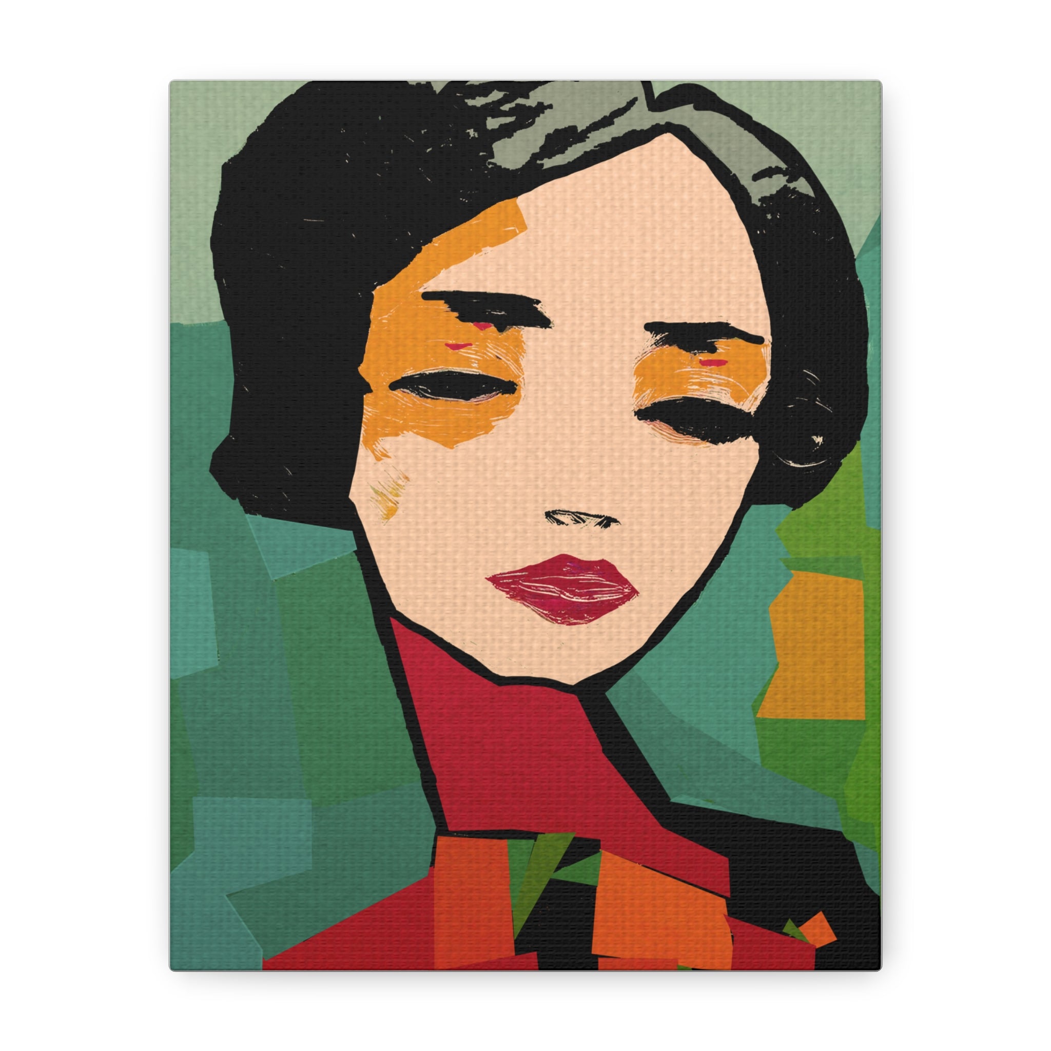 Abstract Woman Portrait So Tired Art Print - Matte Canvas, Stretched, 1.25"