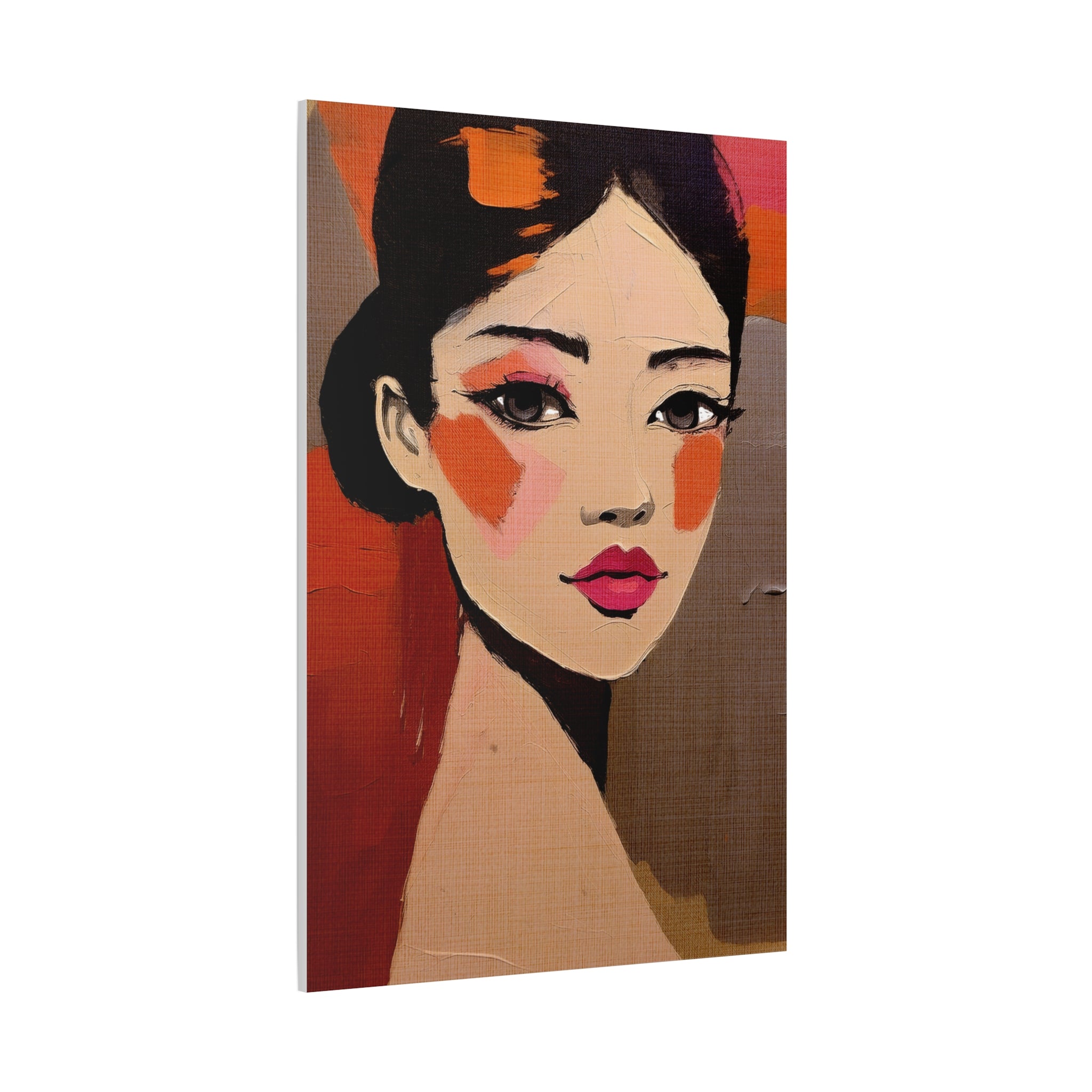 Abstract Woman Girl Portrait Innocent Blush Print - Matte Canvas, Stretched, 1.25"