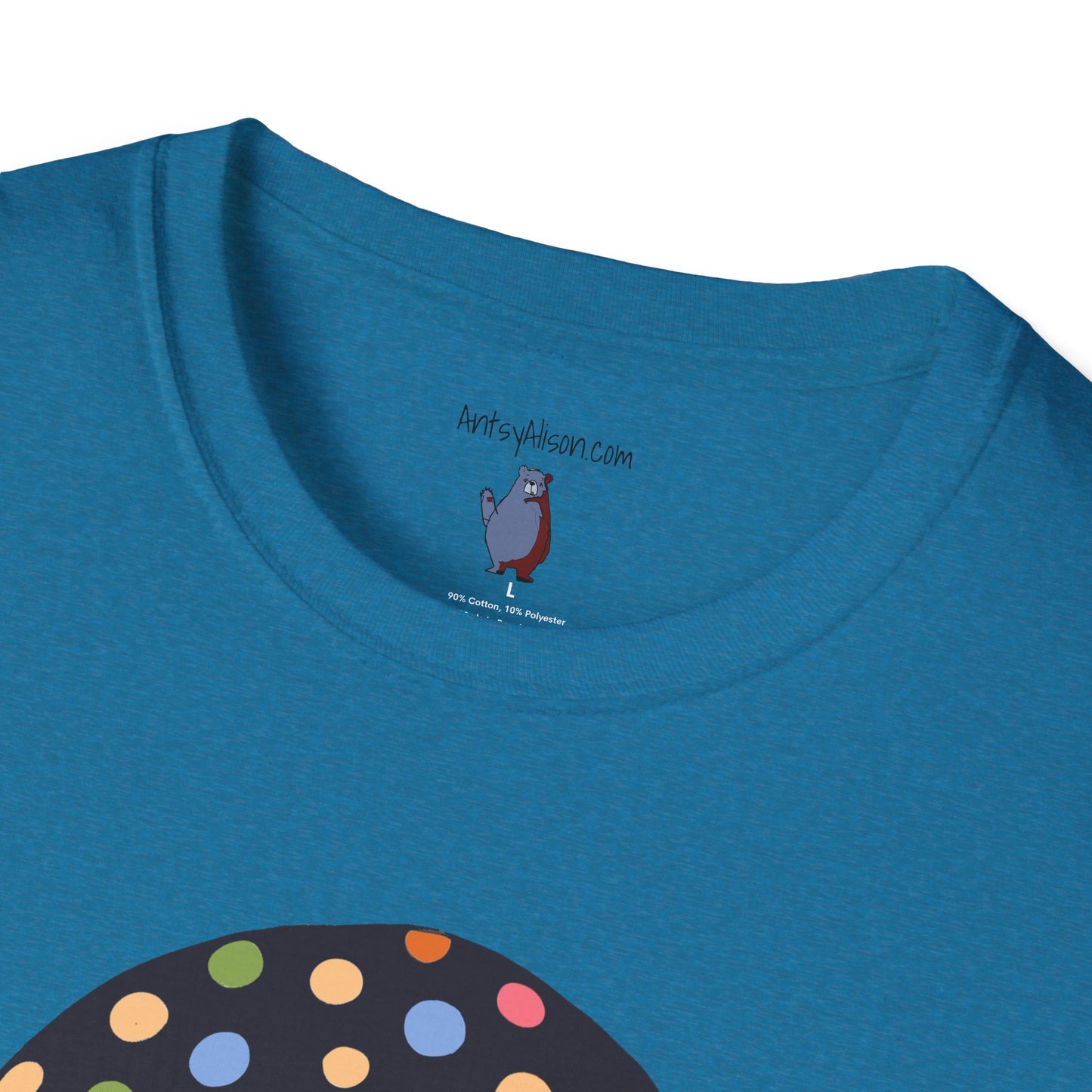 Multi Color Polka Dot Mushroom Graphic Art Tee - 100% Cotton T-Shirt
